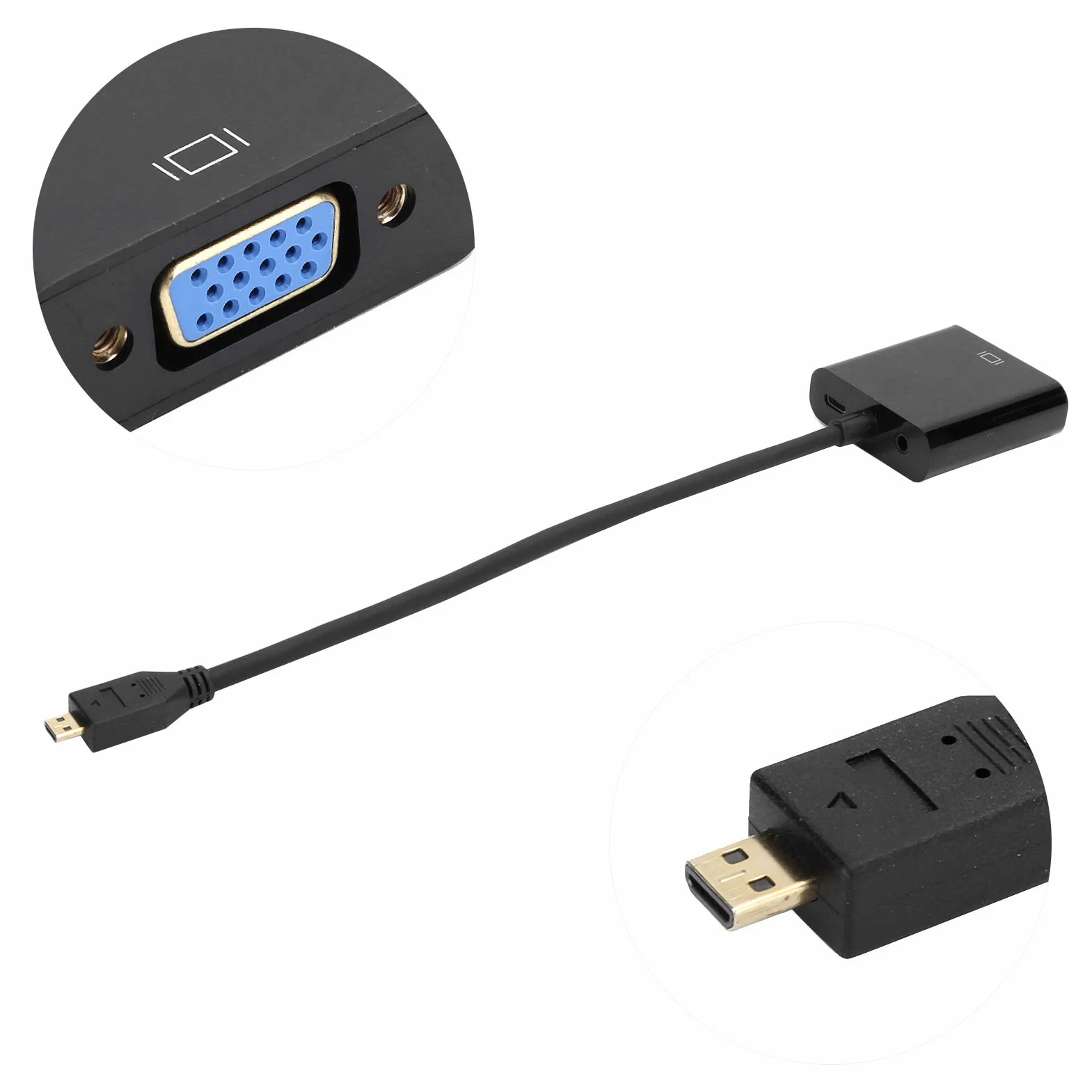 Adattatore convertitore Video da Micro a VGA, Adattatore Video da Micro a VGA, Rame Privo di Ossigeno per Raspberry Pi 4 Convertitore Vga Esclusivo Raspberry Pi 4B(Micro HDMI to VGA)