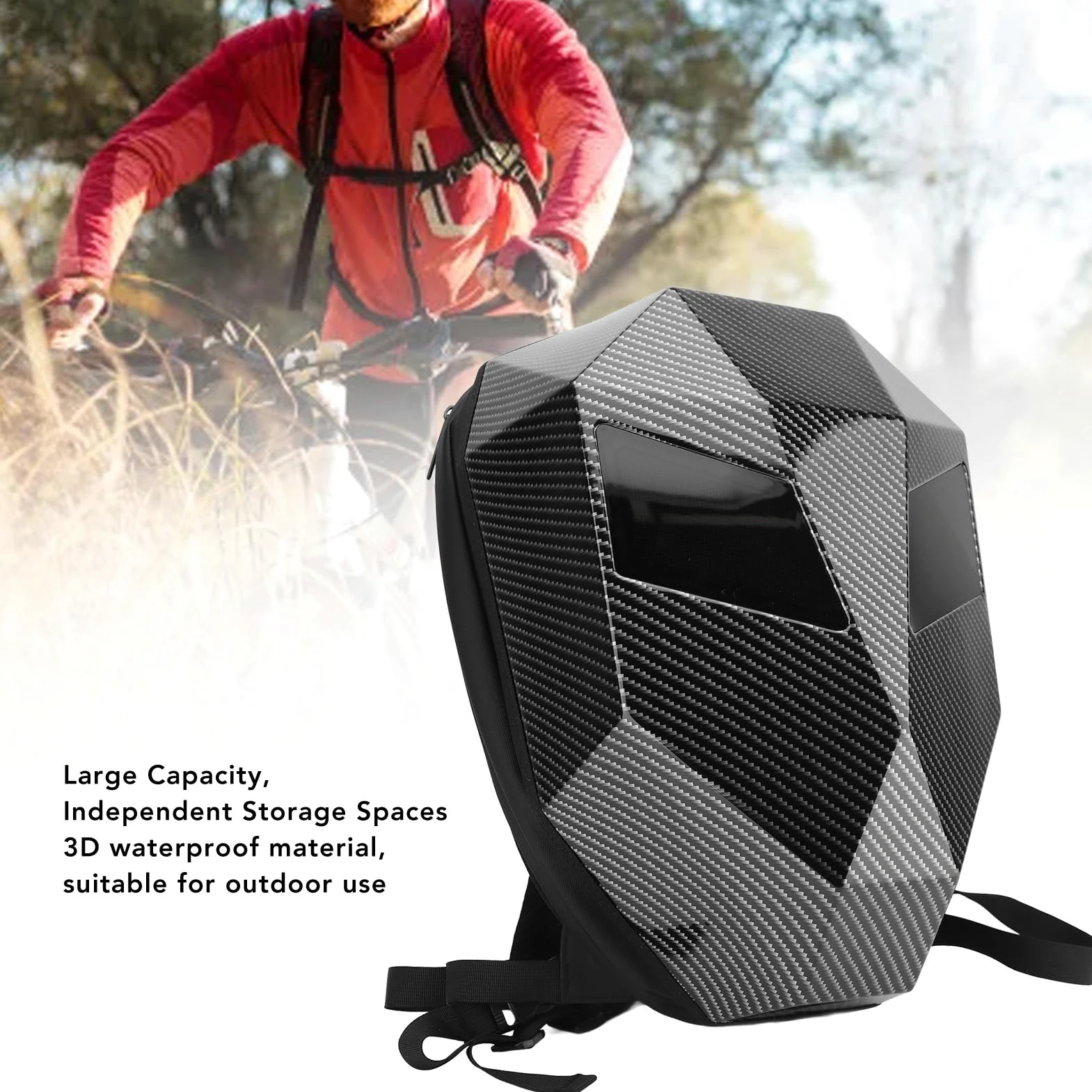 Gugxiom Zaino Knight LED, Zaino da Moto con Guscio Rigido, Zaino LED con Schermo Programmabile, Borsa per Laptop Impermeabile con Controllo APP Mobile