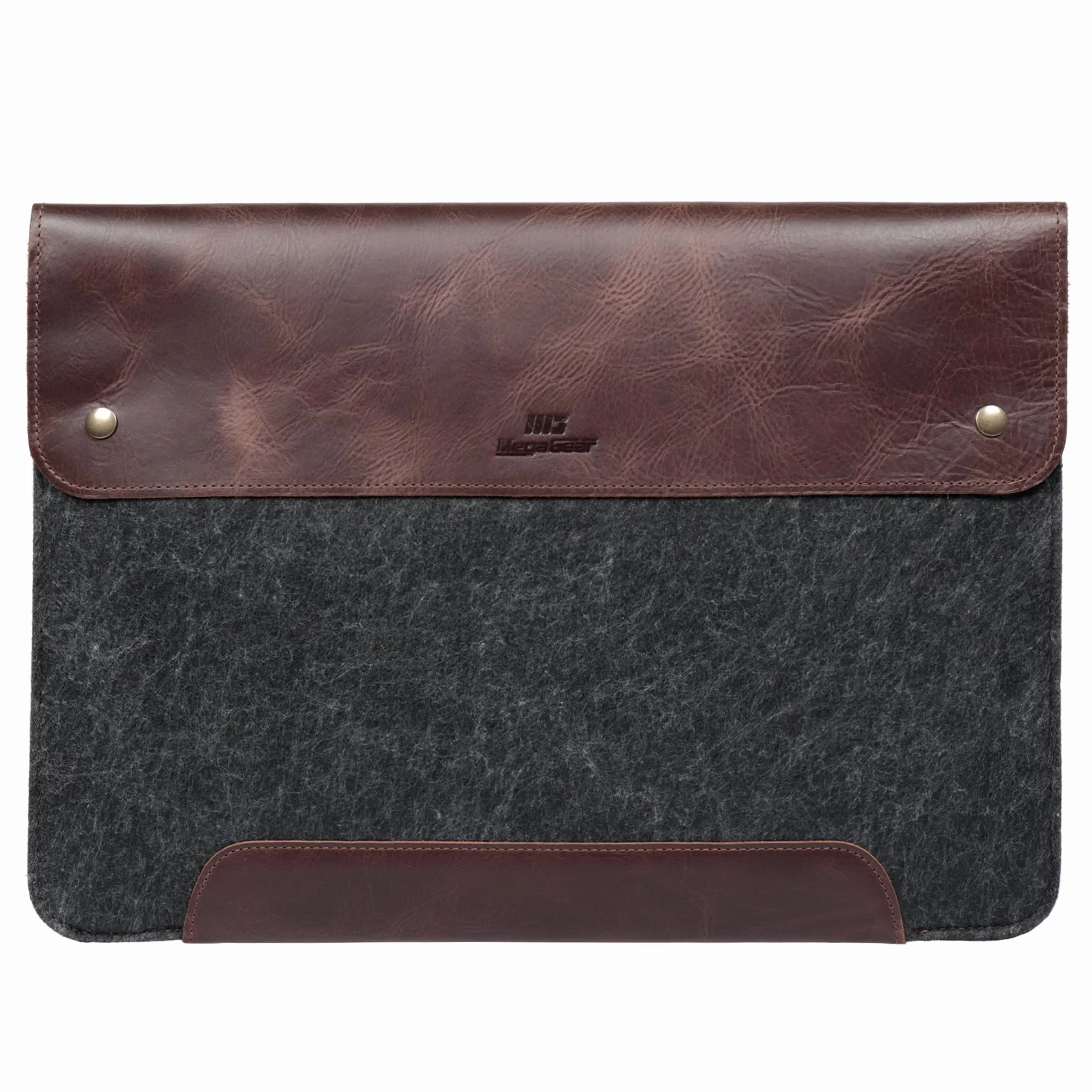 MegaGear Custodia in Vera Pelle Compatibile con MacBook Pro 16 e MacBook Air 15.3 (M5, M4, M3, M2, M1, 2020-2026) - Marrone