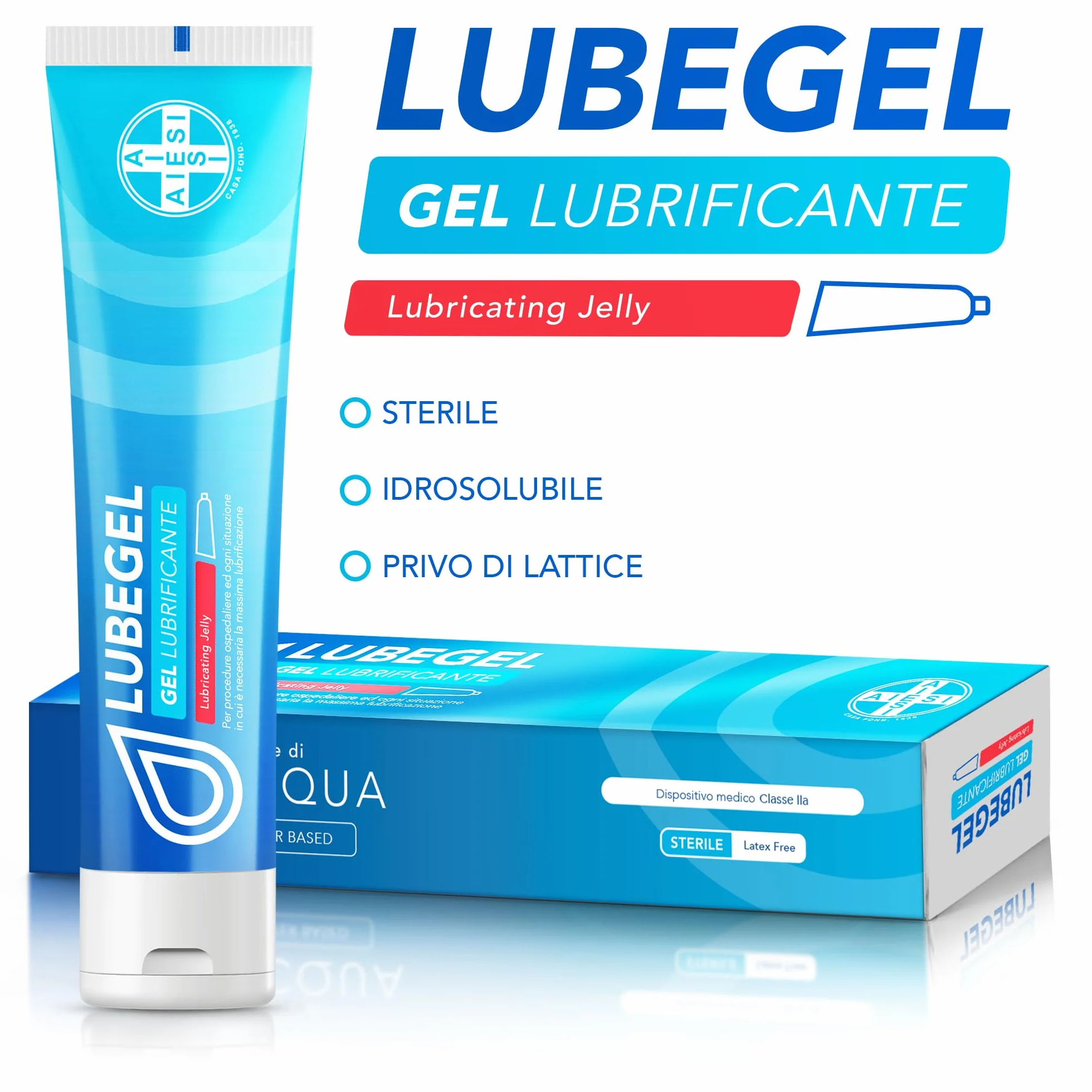 LUBEGEL AIESI Gel Lubrificante sterile 82 grammi per cateteri e procedure ospedaliere
