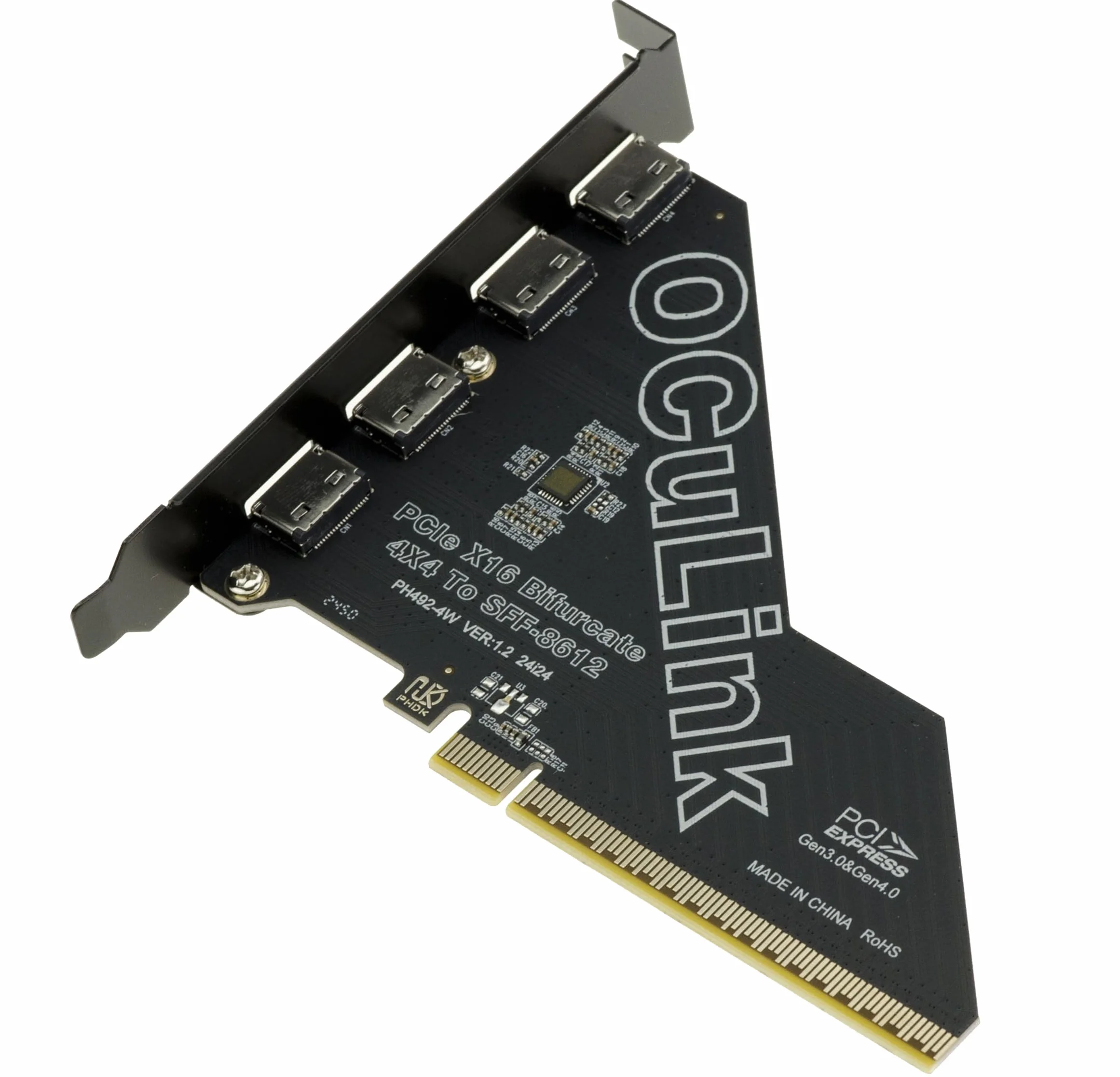KALEA-INFORMATIQUE Scheda controller PCIe Gen 4.0 x16 a 4 porte Oculink SFF-8612 SFF-8611 per scheda madre con modalità biforcazione