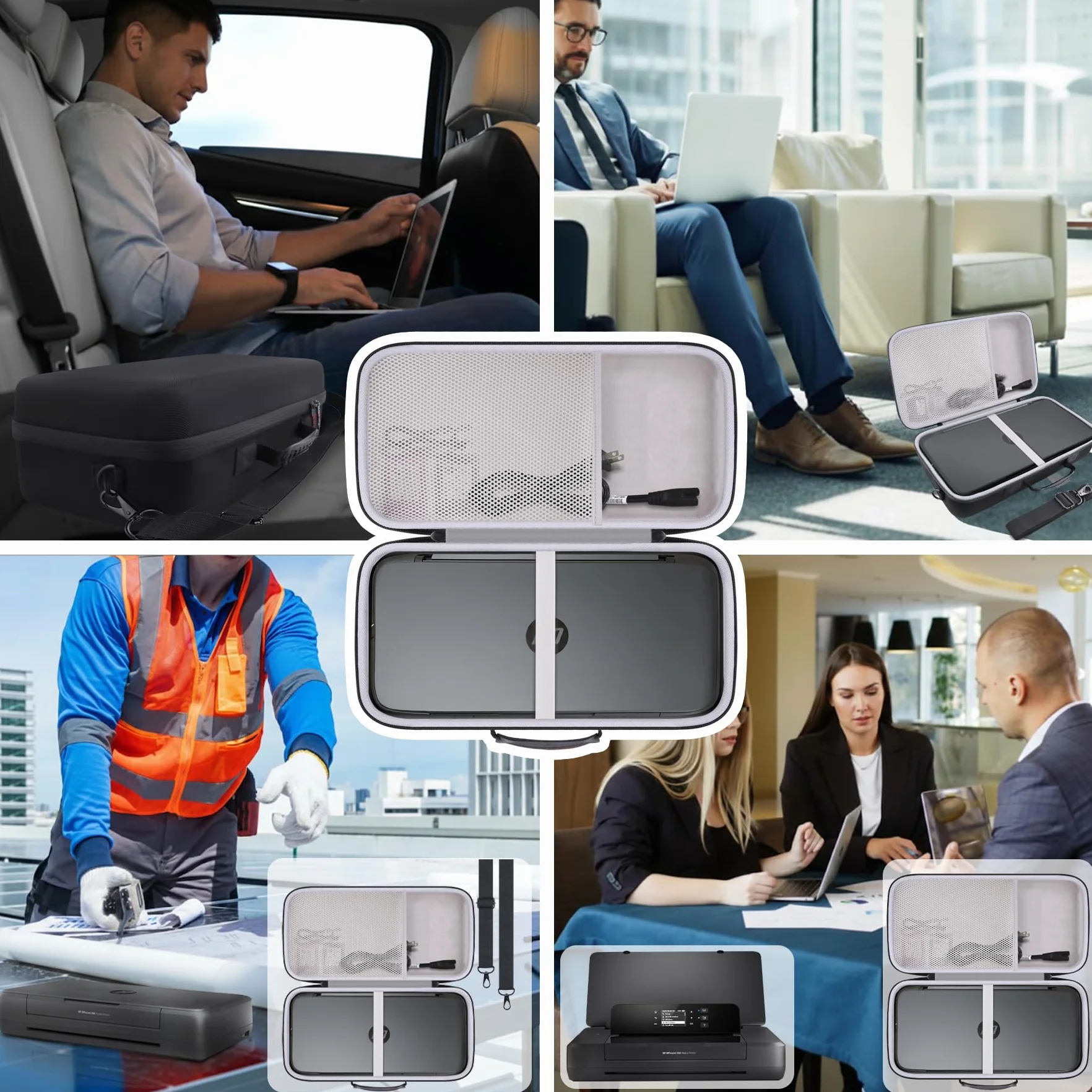 Khanka Custodia per HP OfficeJet 200 Mobile Stampante,Borsa Rigida da Viaggio con Maniglia e Tracolla, Solo Custodia