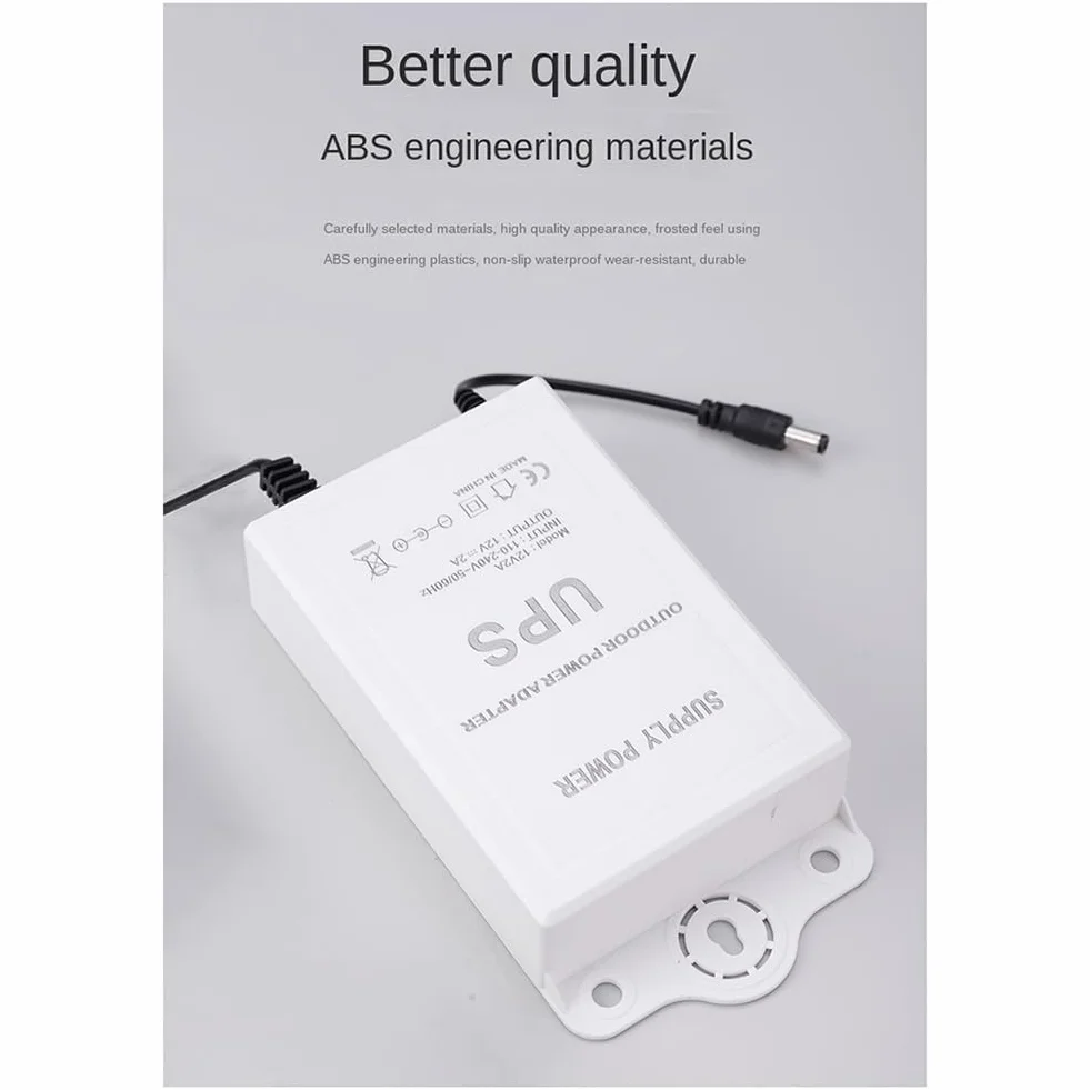 Persistence Gruppo di Continuità 12V-2A per WiFi, Router, Modem, Telecamera di Sicurezza Mini UPS Protezione di Backup per Batteria Spina UE