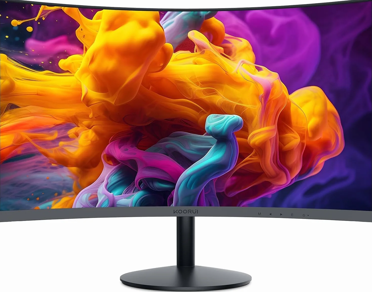 KOORUI Monitor 27 Pollici Curvo (1500R), Full HD (1920x1080), VA, 144 Hz, 5 ms, HDMI, VGA, Gaming Monitor, Eye Saver Mode, Flicker Safe, Nero, 27N5CA