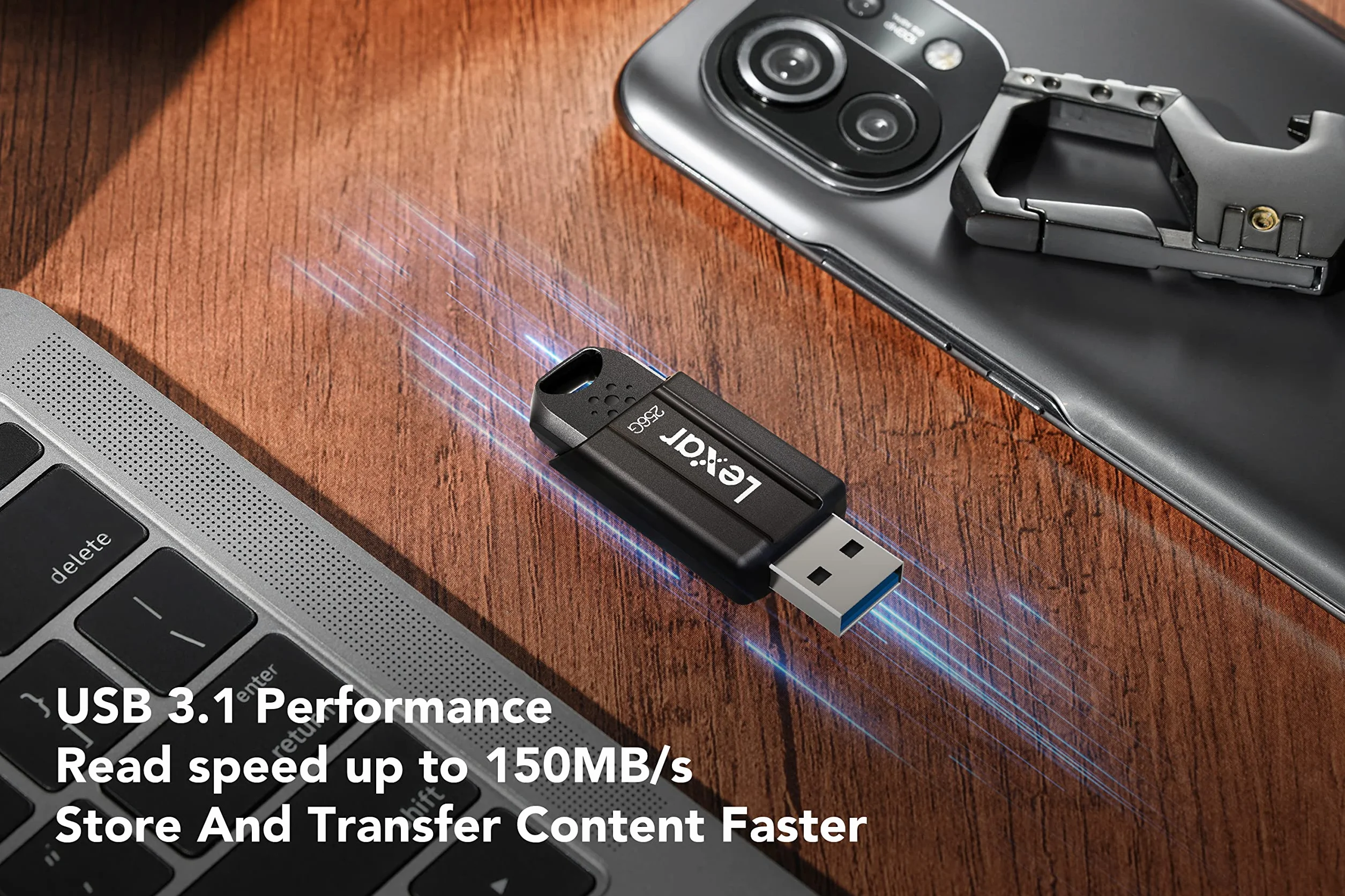 Lexar JumpDrive S80 Chiavetta USB 32 GB, Pen Drive USB 3.1, Fino a 130 MB/s in Lettura, Memoria USB Stick per computer, dati di archiviazione esterna, foto, video (LJDS080032G-BNBAG)
