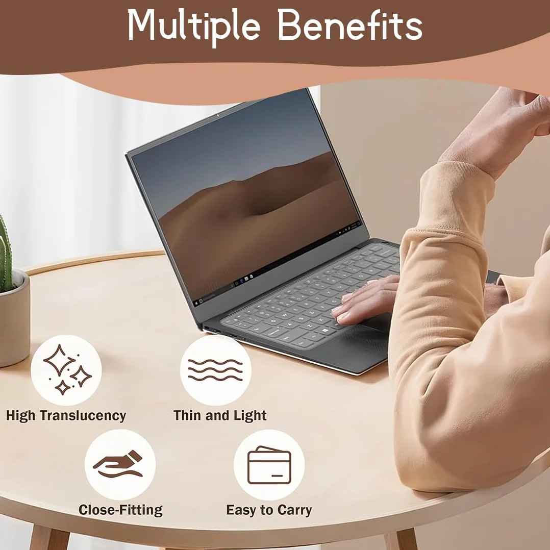 2 Pezzi Copritastiera PC Universale in Silicone, 13-14 Pollici, tastiera portatile accessori, Lavabile e Riutilizzabile, Copri Tastiera per Laptop