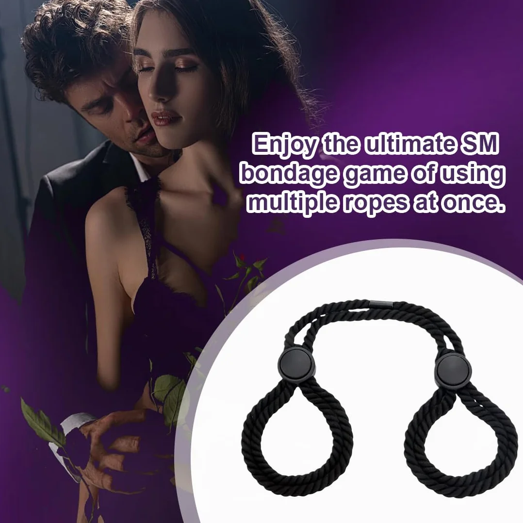 WeddHuis BDSM Bondage Corda Regolabile per Polsi e Caviglie Manette Mani Piedi Coppie Nero