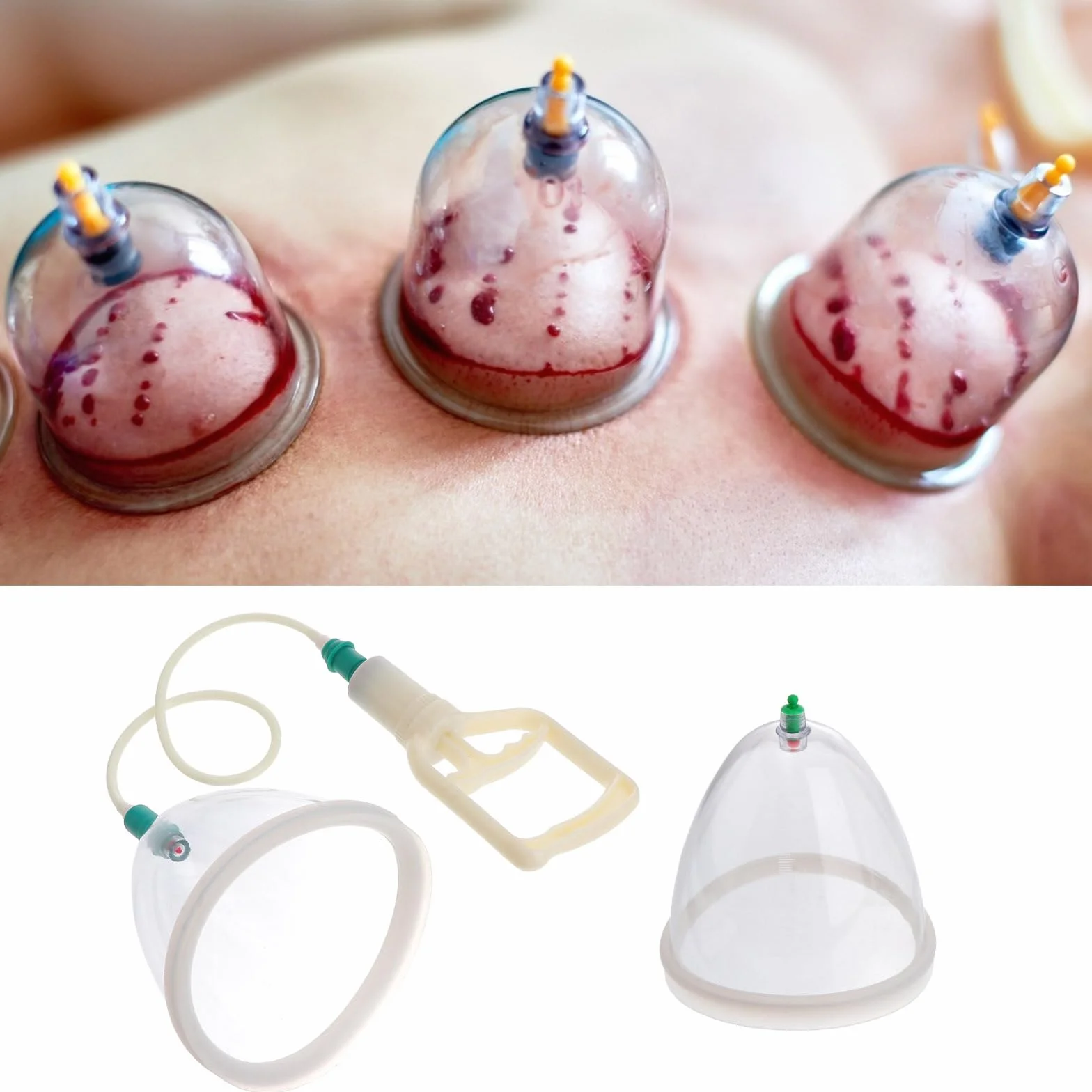 FOMIYES 2 pezzi pompa a vuoto manuale per seno coppettazione accessori donna