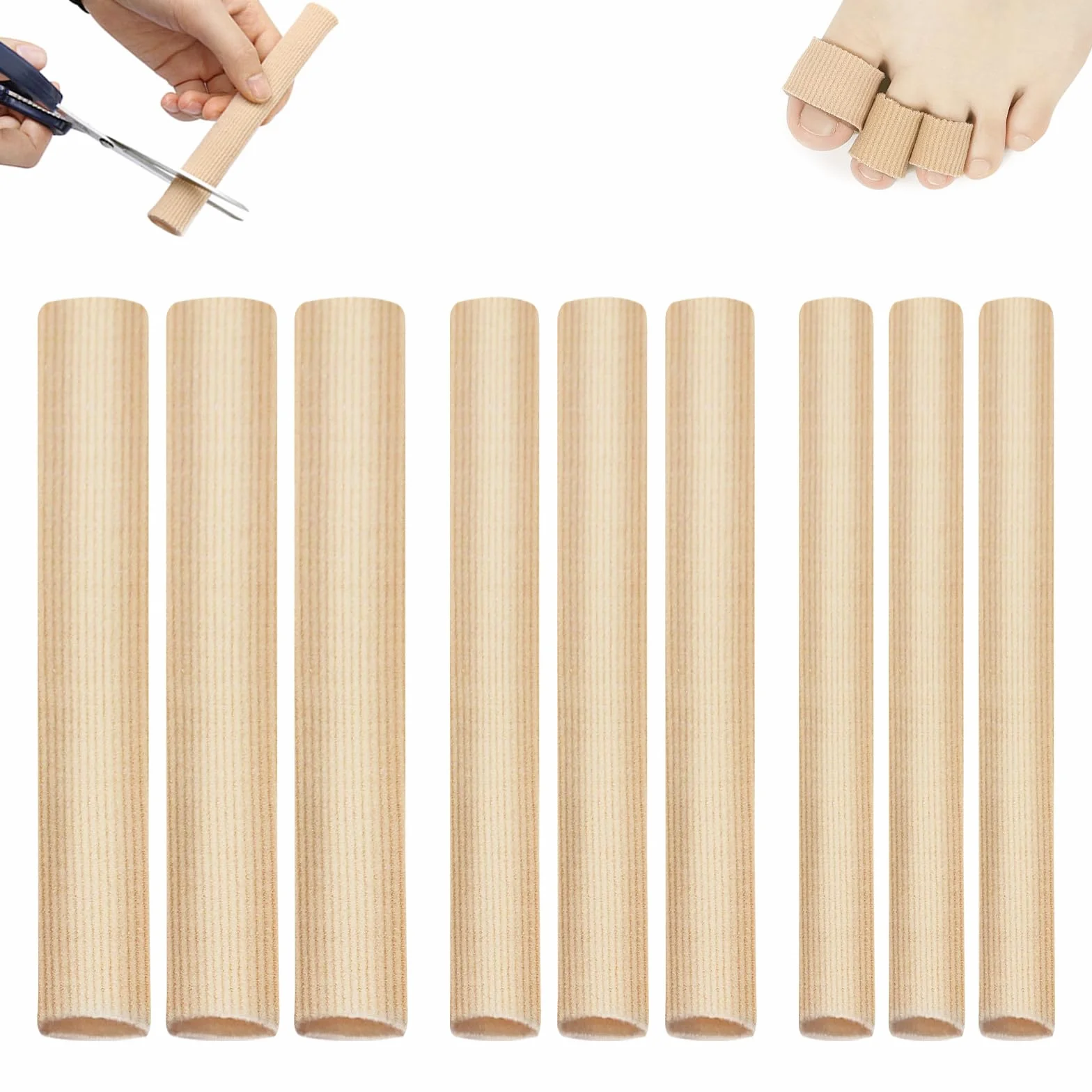 Proteggi Dita Piedi in Gel Morbido 9 Pezzi 3 Misure Tagliabili S/M/L 15cm Riutilizzabile Antiscivolo
