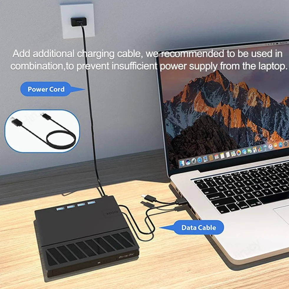 USB 3.0 Tipo C moltiplicazione esterno Blu-Ray Unità ottica CD/DVD/BD -/+RW Player Burner Writer Reader per PC portatile