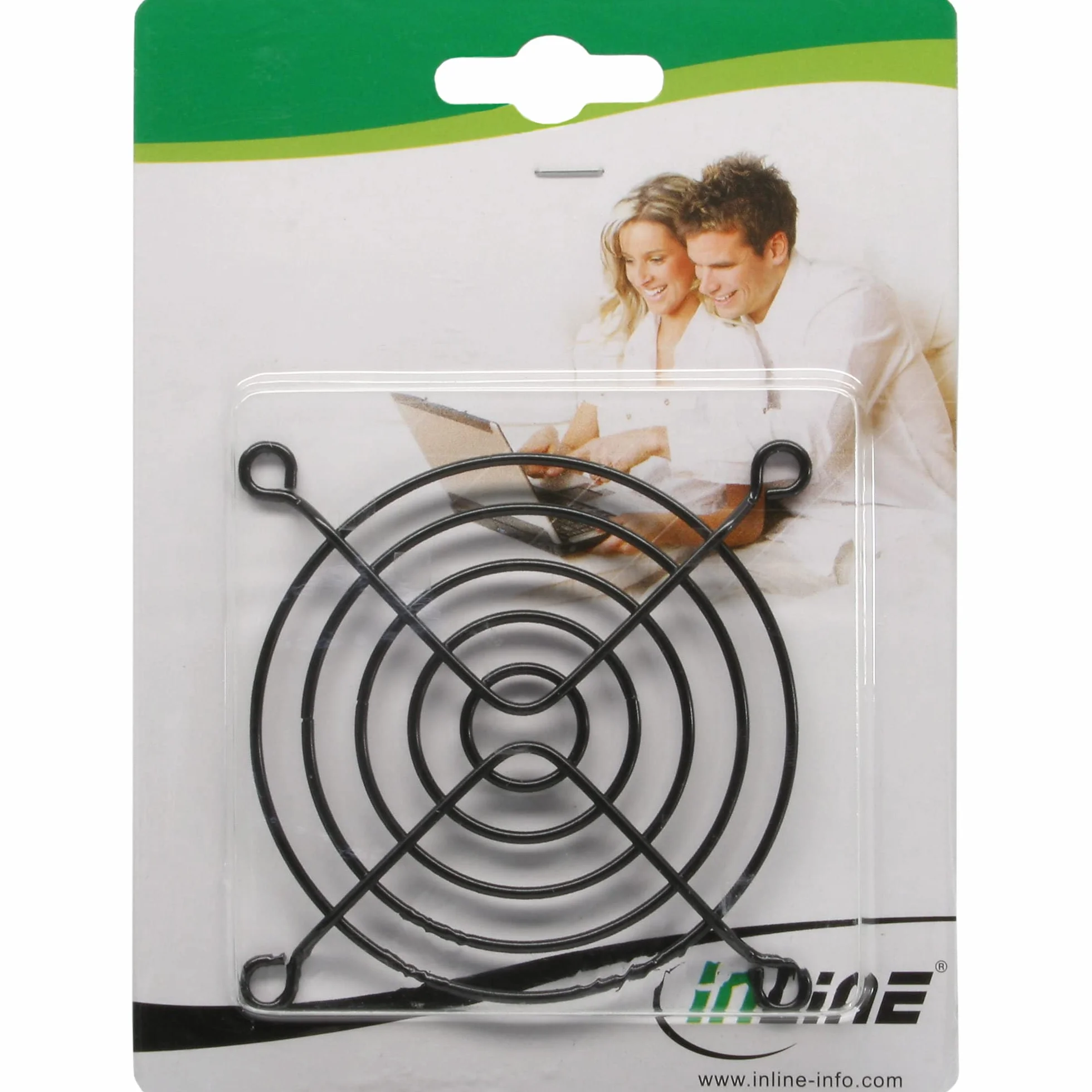 InLine 21568 Griglia per Ventola in Metallo, 80 x 80 mm, Nero