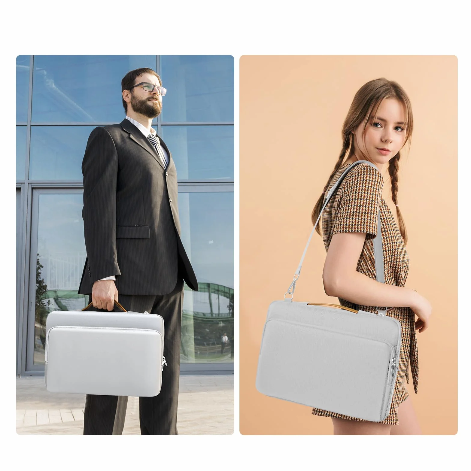 NIMOSA Porta pc Portatile Borsa Pc 15.6 Pollici con Protezione a Cuscini d'Aria - Impermeabile, Zip YKK Borse laptop per Porta MacBook Pro/Air, per Laptop In Viaggio d'Affari