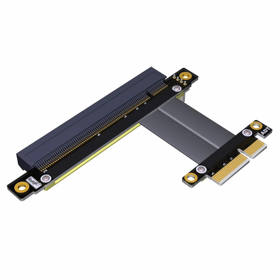 ADT-Link Estensione PCI-E x16 x4 Riser 16x 4x PCIe3.0 GTX1080Ti Grafica SSD RAID Card Extender Cavo di Conversione Ad Angolo 1U PCI- espresso (15CM)