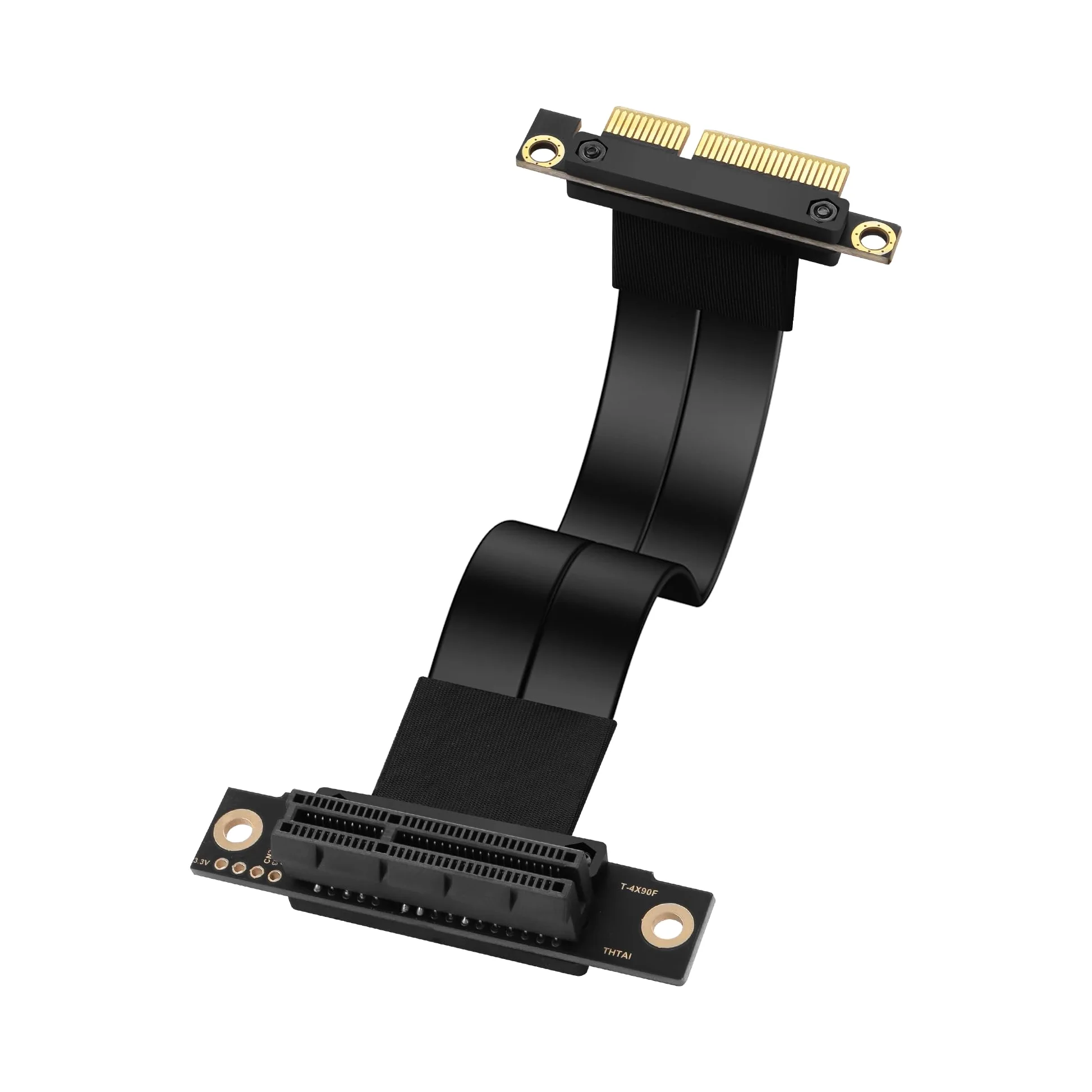 SinLoon - Cavo di estensione PCIe 3.0 X4, riser da 90 gradi, cavo PCI-E 4X maschio a femmina, 20 cm (90 gradi)