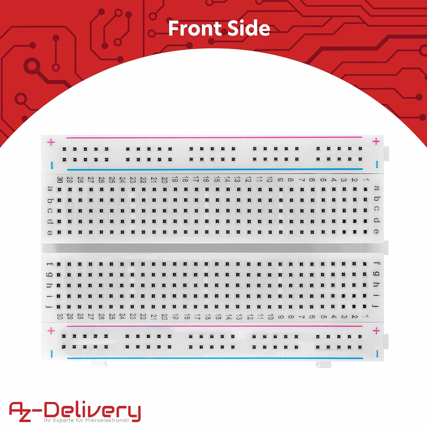 AZDelivery MB-102 Mini Breadboard da 400 Pin con 4 Barre di Alimentazione compatibile con Arduino incluso un E-Book!