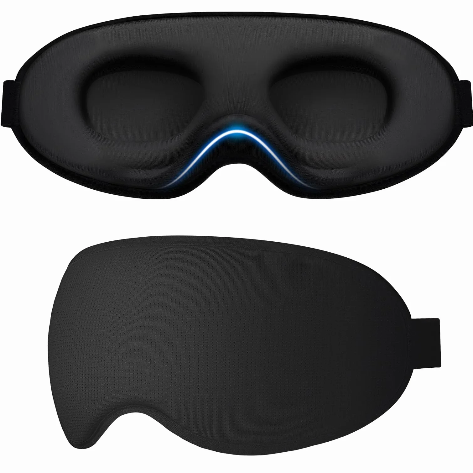 Gritin Mascherina per Dormire 3D Occhi Blocca Luce, Pressione Zero, Ergonomico, Morbido, Confortevole per Viaggi Sonno