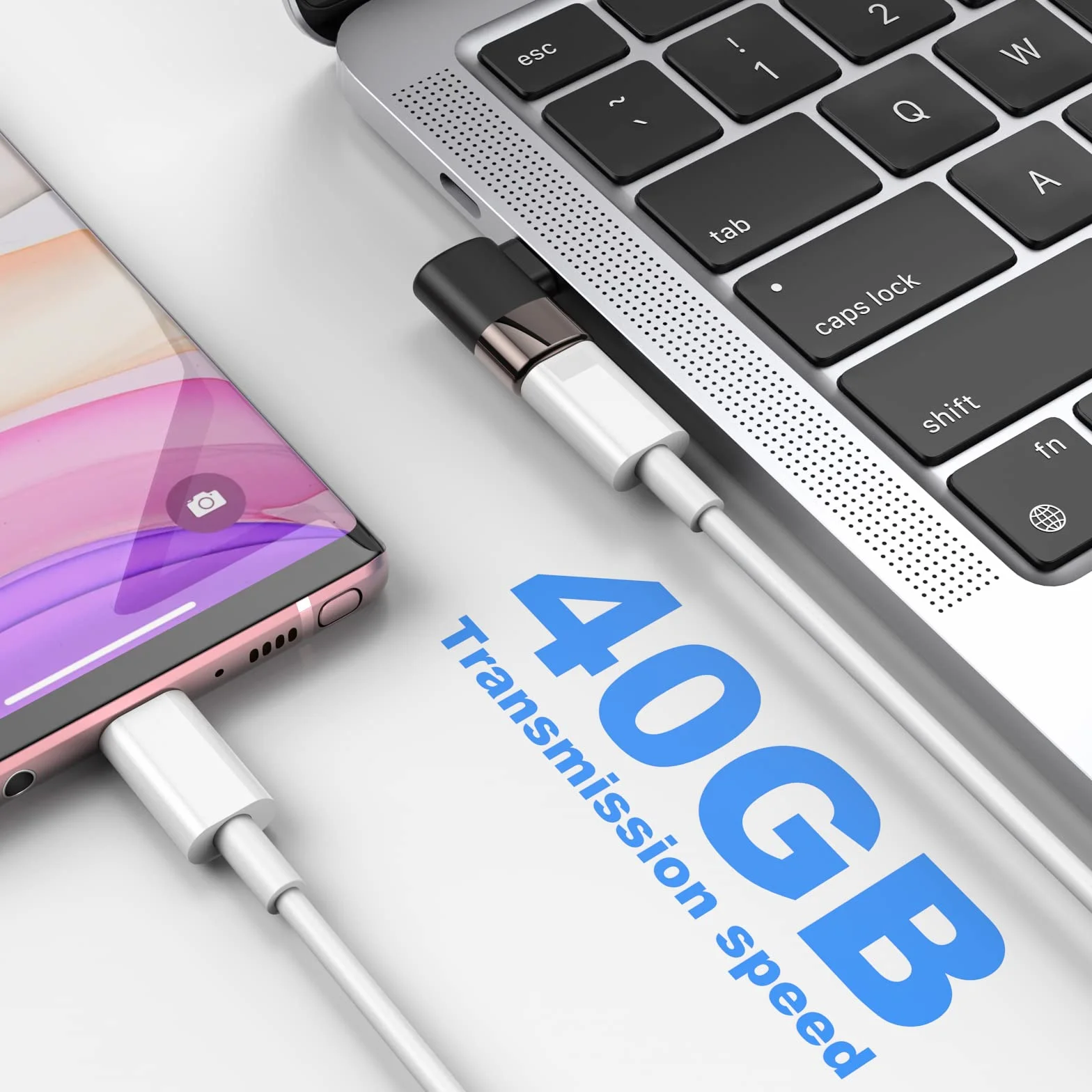 MOGOOD Adattatore USB C Angolo 90°, 10Gbps OTG Type-C Maschio-Femmina, Per Steam Deck, Switch, Notebook, Tablet e Telefono