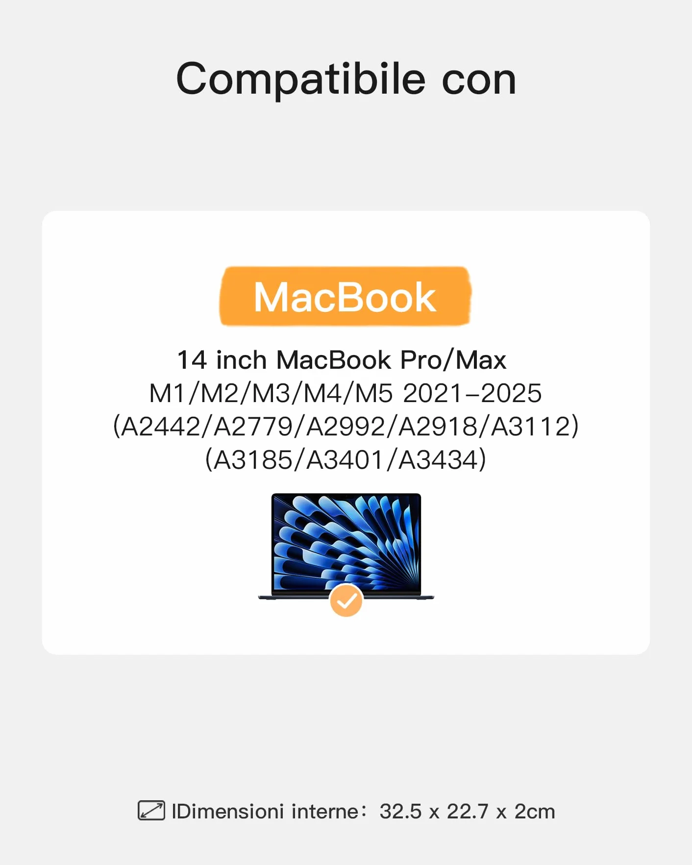 Inateck Custodia per Laptop con Protezione a 360°, Compatibile con 14 Pollici MacBook Pro M5/M4/M3/M2/M1 Pro/Max A3434 A3401 A3185 A3112 A2992 A2918 A2779 A2442 2025-2021