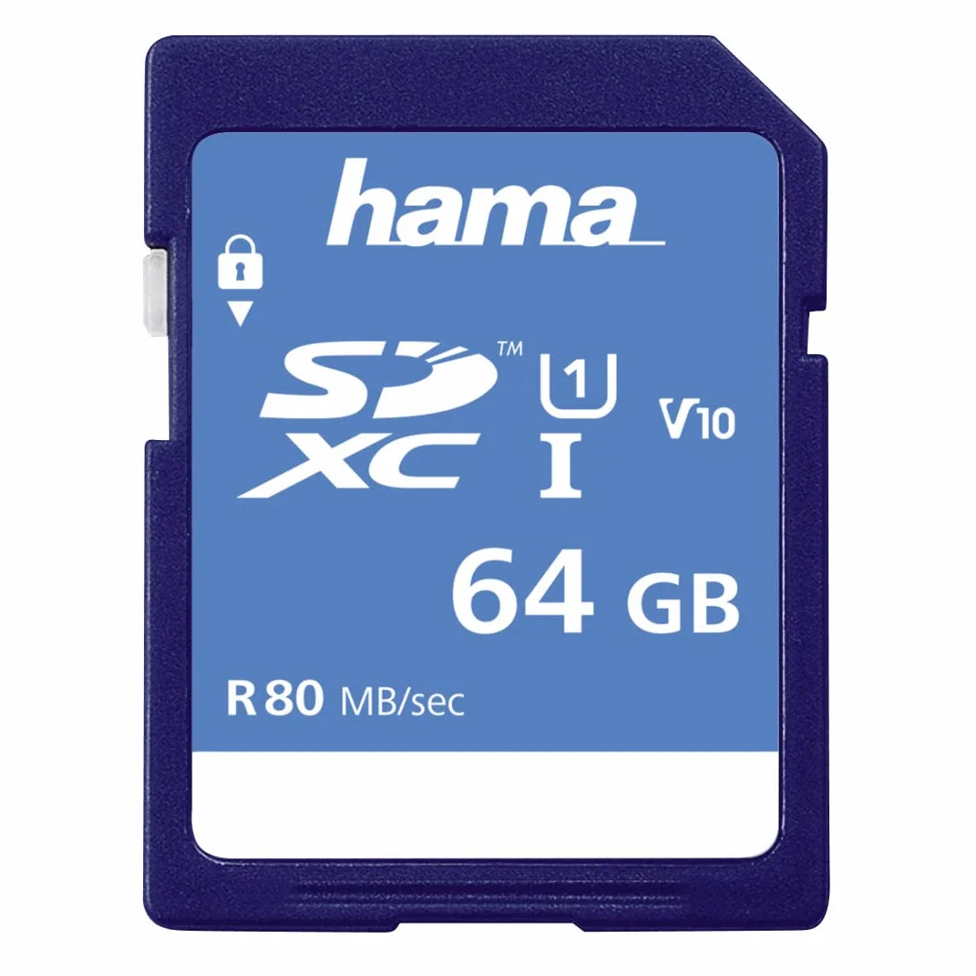 Hama SDXC 64GB - memory cards (Blue, Secure Digital Extended Capacity (SDXC), UHS-I)