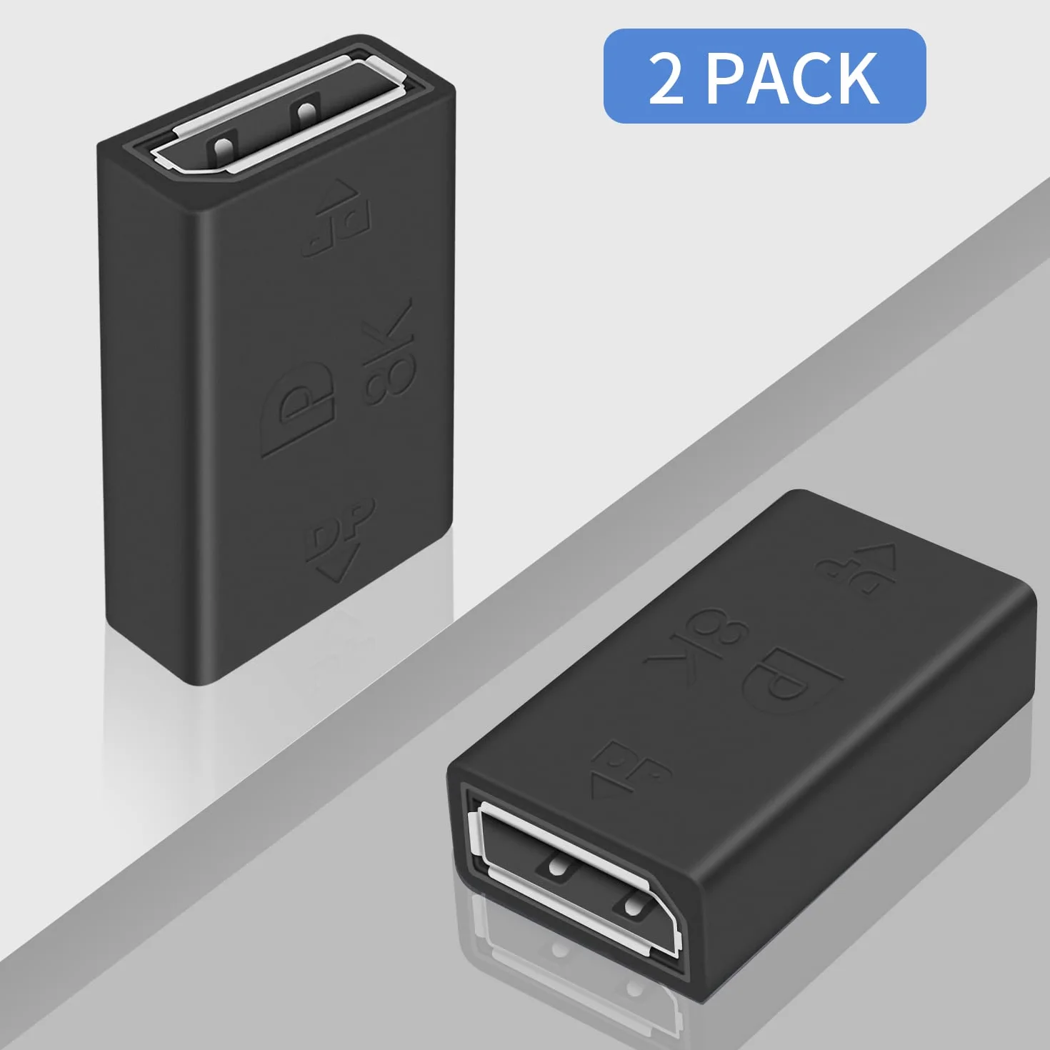 Duttek Accoppiatore Displayport, adattatore Displayport femmina a femmina, 8 K a 60 Hz, supporta DP 1.4 per computer portatili (confezione da 2)