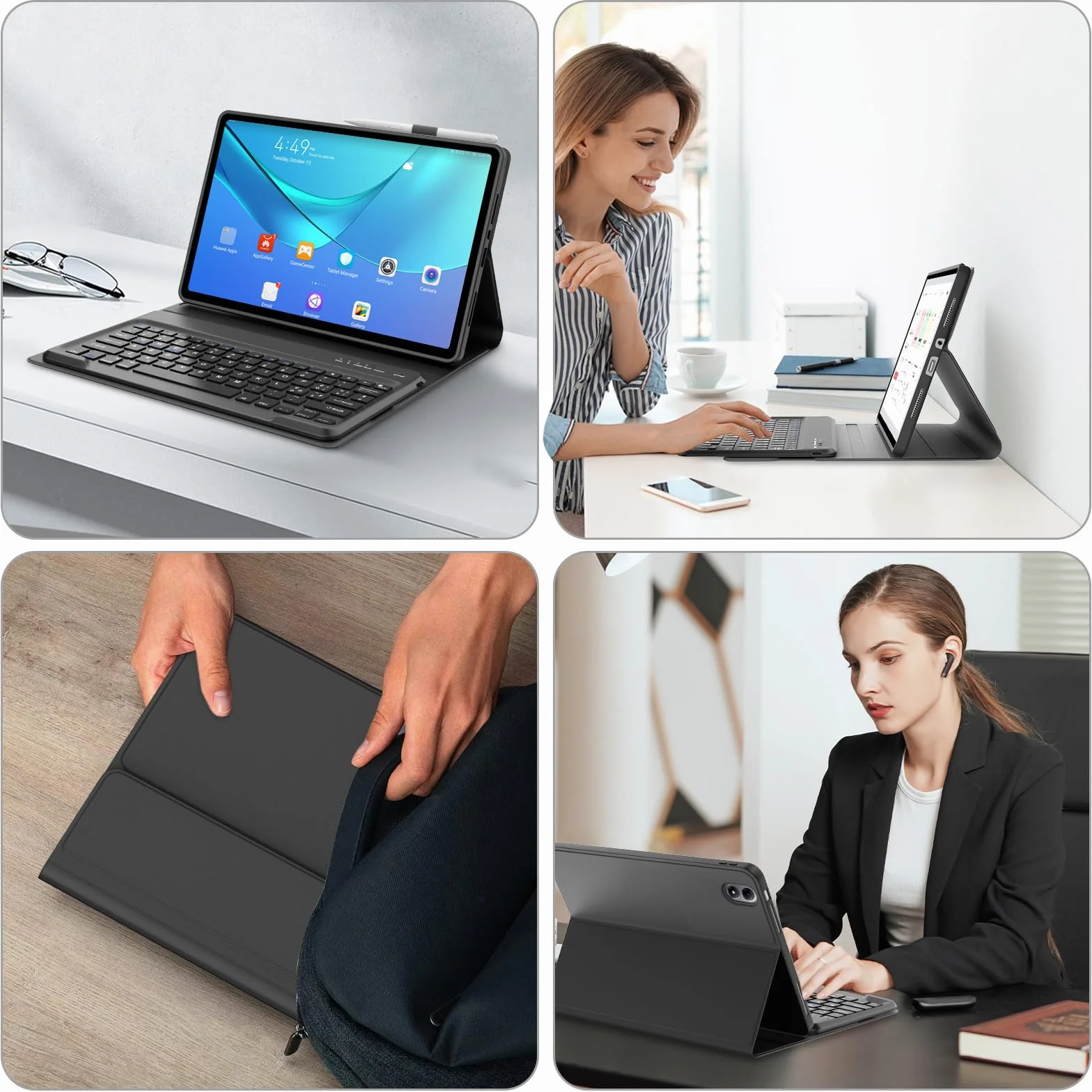JADEMALL Custodia Tastiera per Redmi Pad 2 Pro 12.1" 2025, Italiana QWERTY Tastiera Wireless Bluetooth Magnetica Staccabile per Tablet Xiaomi Redmi Pad 2 Pro 12.1" 2025, Nero