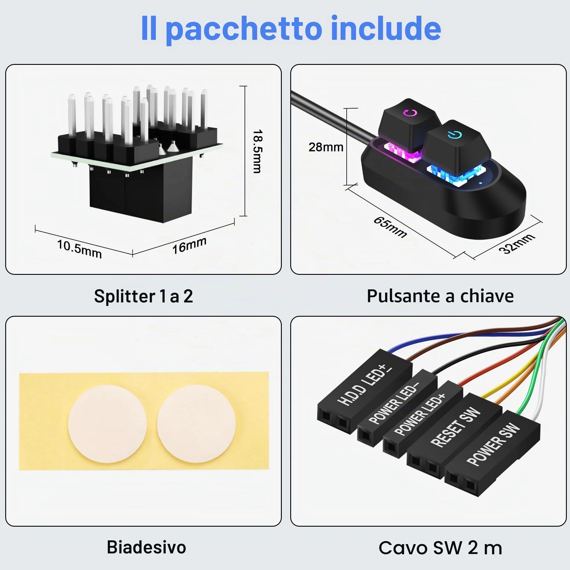SinLoon Pulsante di alimentazione esterno per computer desktop interruttore PC 2M