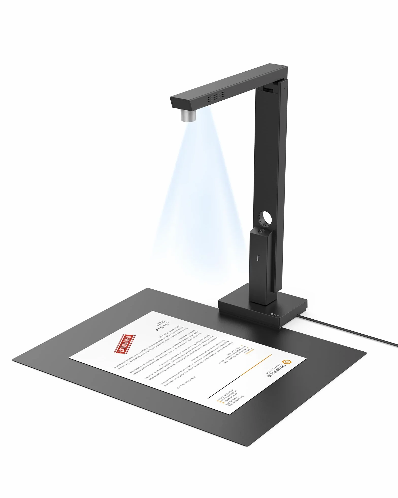 CZUR Lens 12 MP USB-Scanner Mobile per Documenti, Webcam + Scanner Pieghevole 2-in-1, Alta Risoluzione, Scansione Fino a A4, Multilingue OCR per Windows e macOS (Lens 1200)