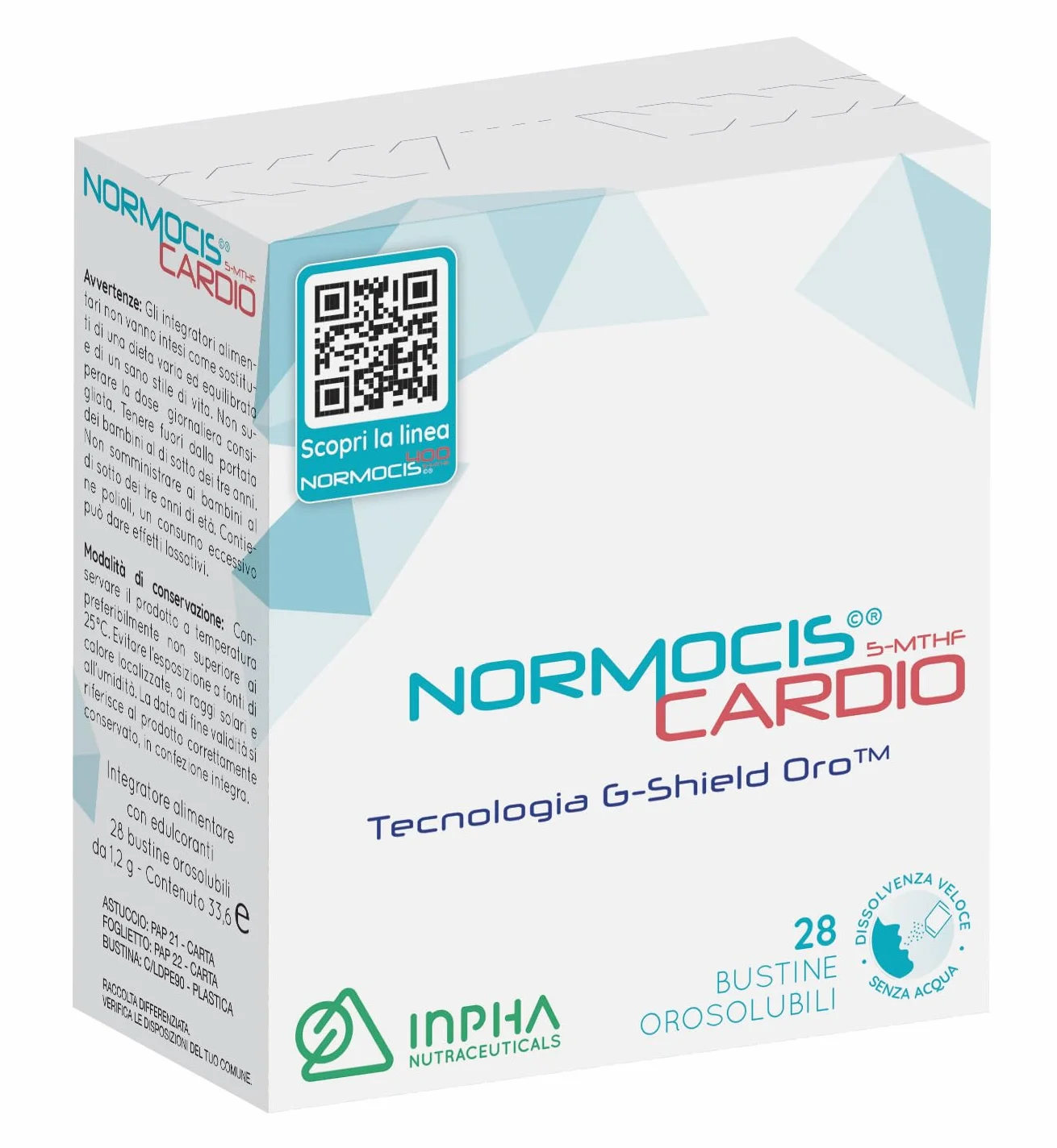 NORMOCIS CARDIO® metabolismo Omocisteina Integratore Sublinguale con Vitamine B12 B6 K2 Glutatione Folato 28 BUSTINE