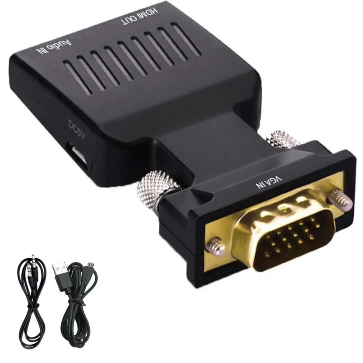 Adattatore VGA a HDMI, 1080P, VGA maschio a HDMI, adattatore convertitore con cavo audio per computer, desktop, laptop, PC, PS3/4, monitor, proiettore, HDTV