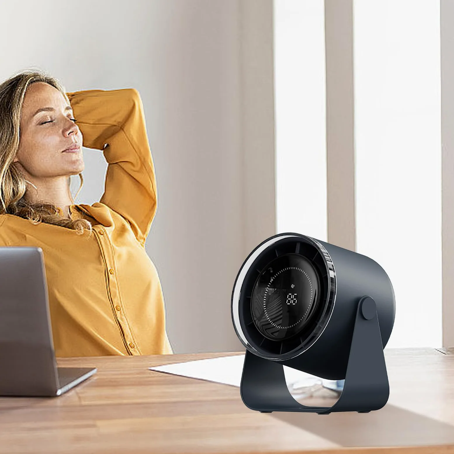Moderno ventilatore USB ricaricabile efficiente scrivania di raffreddamento con cavo soggiorno confortevole lunga durata della batteria ventilatore da tavolo