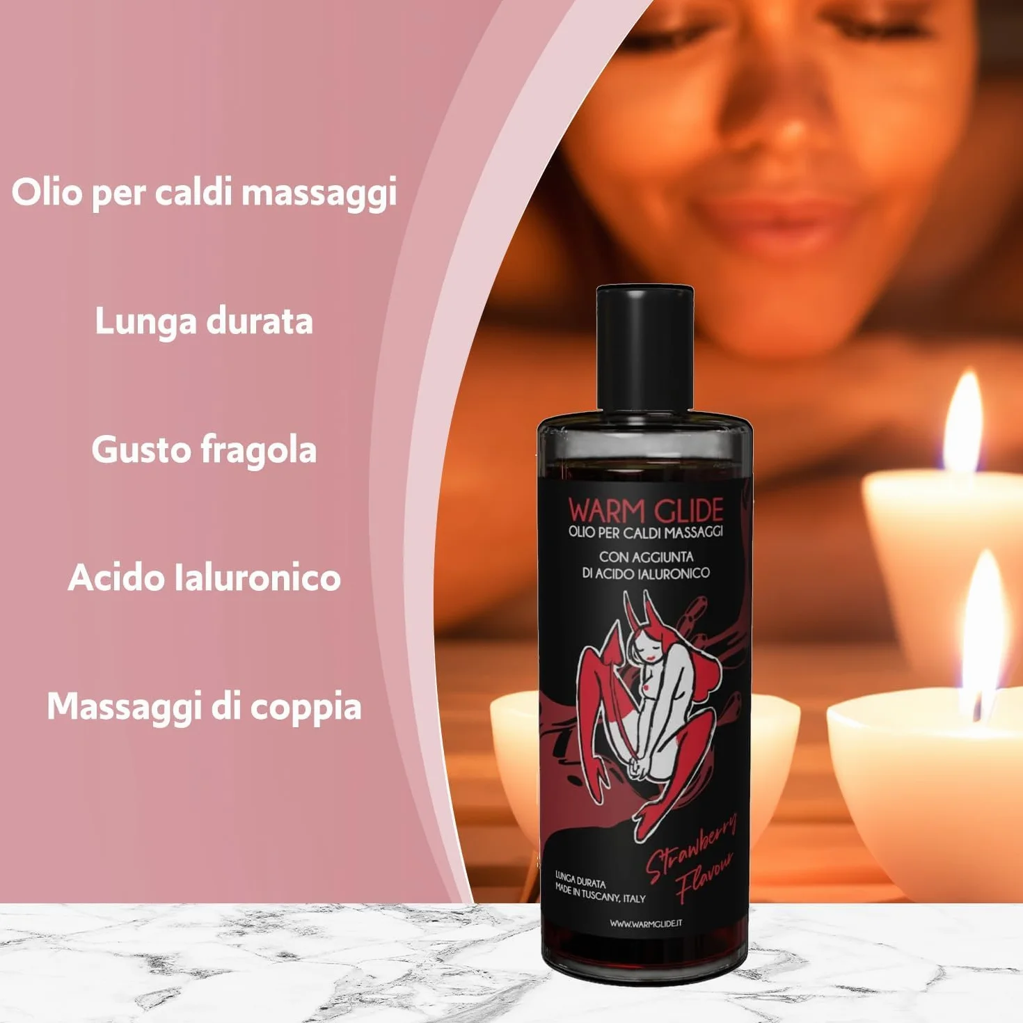 Olio Massaggio Rilassante Intimo Acido Ialuronico 150ml Aroma Fruttato