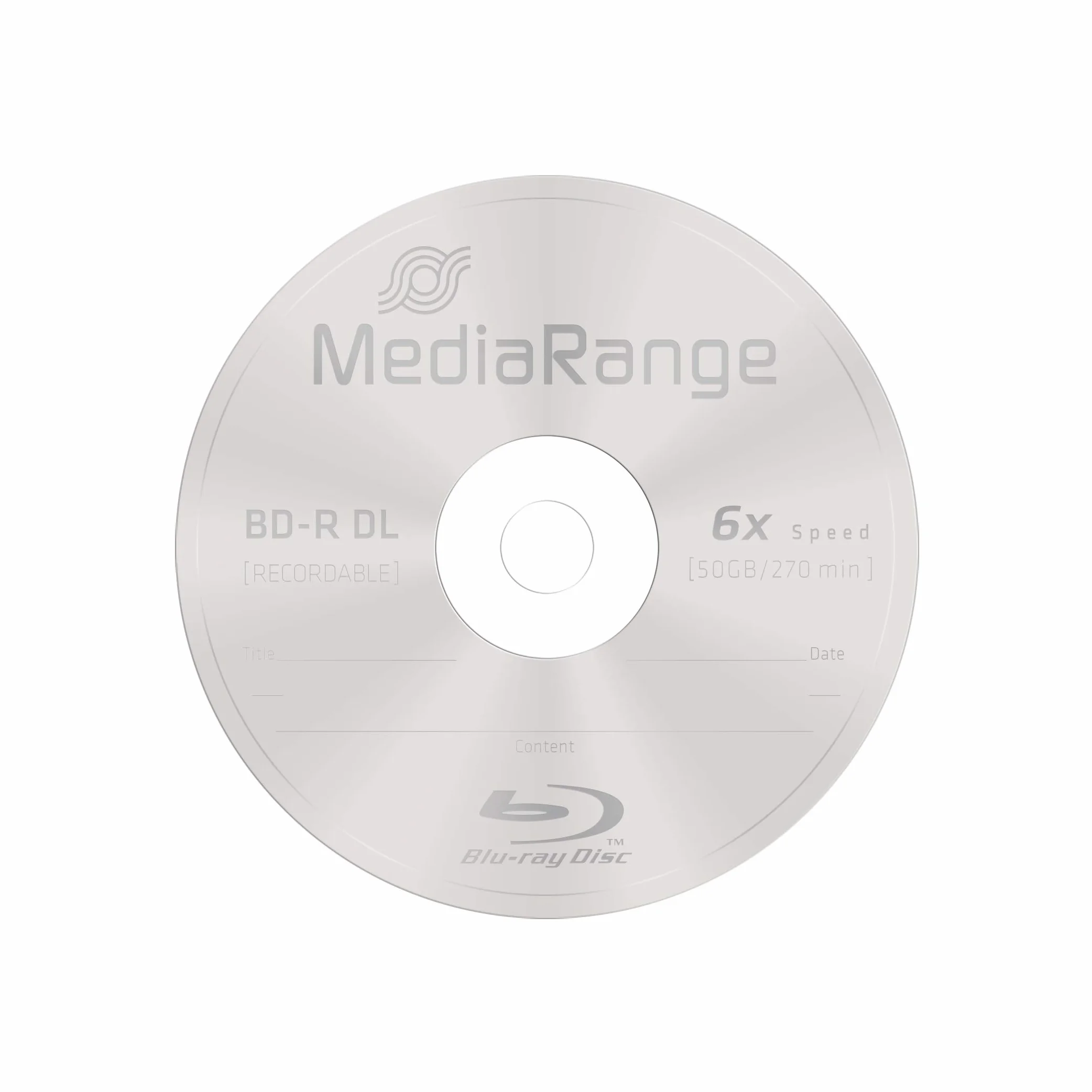 MediaRange BD-R 50GB MR506 Blu-ray registrabile (BD-R) - Confezione da 1