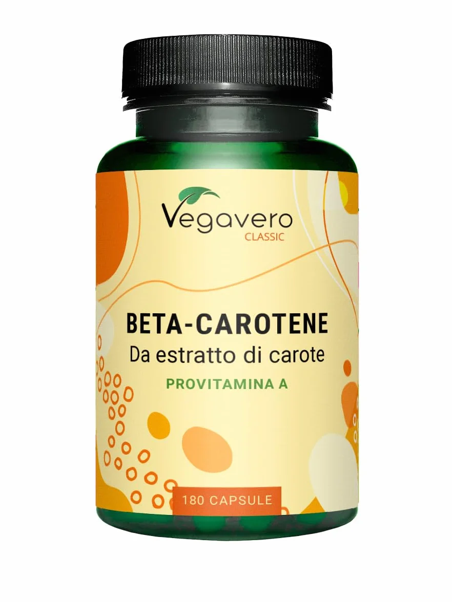 Vegavero® Betacarotene per Abbronzatura Forte Altamente Dosato con Vitamina A 1167 mcg