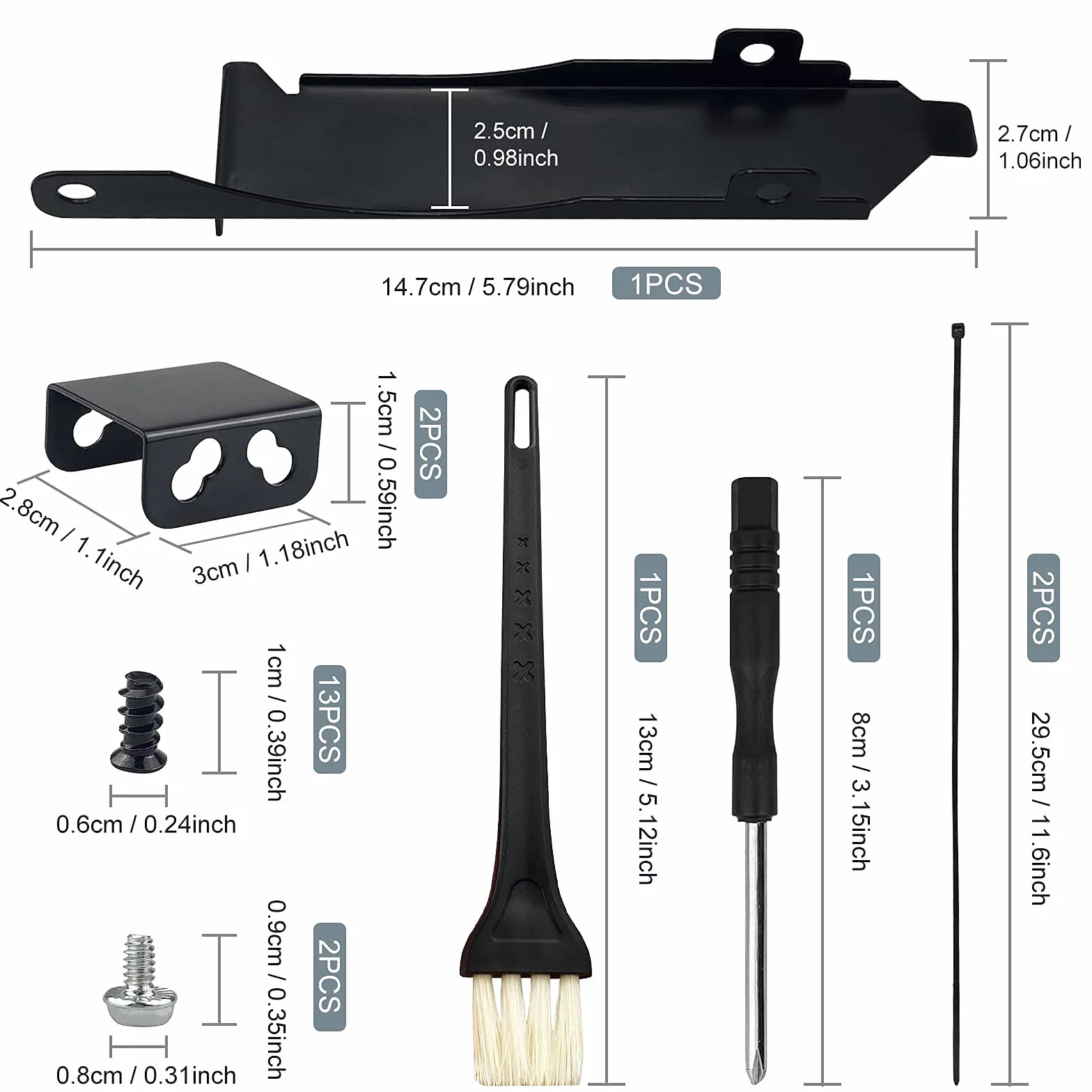 Supporto per ventola PCI, slot per ventole del computer da 9 e 12 cm, supporto con spazzola e Cacciavite, per Scheda Video e Scheda Grafica, 22 pezzi