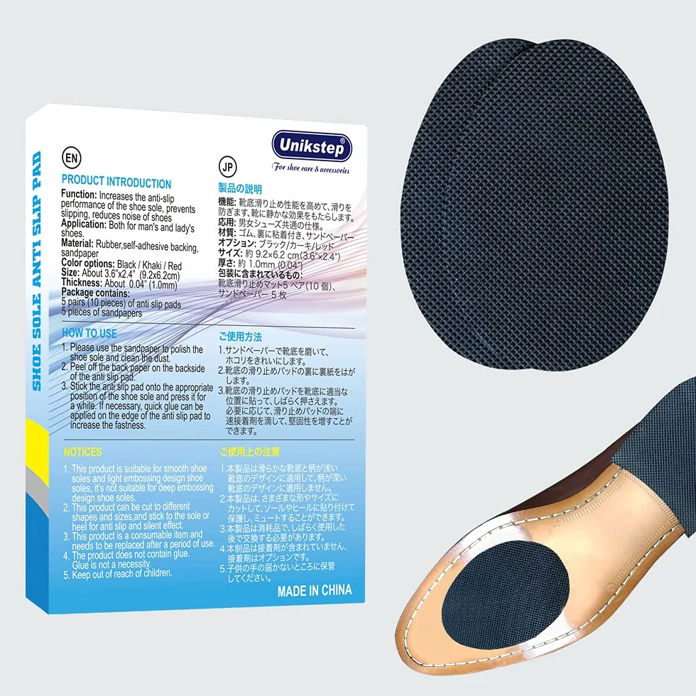 UNIKSTEP 5 par impugnature antiscivolo per suole scarpe, cuscinetti gomma autoadesivi