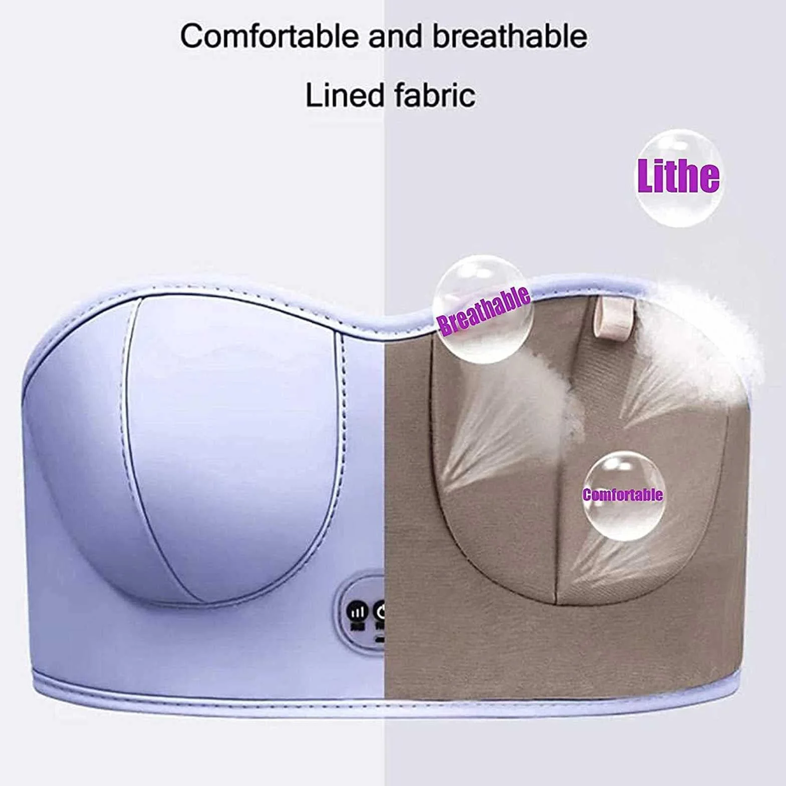 Reggiseno da Massaggio Elettrico con Riscaldamento a 3 Marce per Seno Tonificato