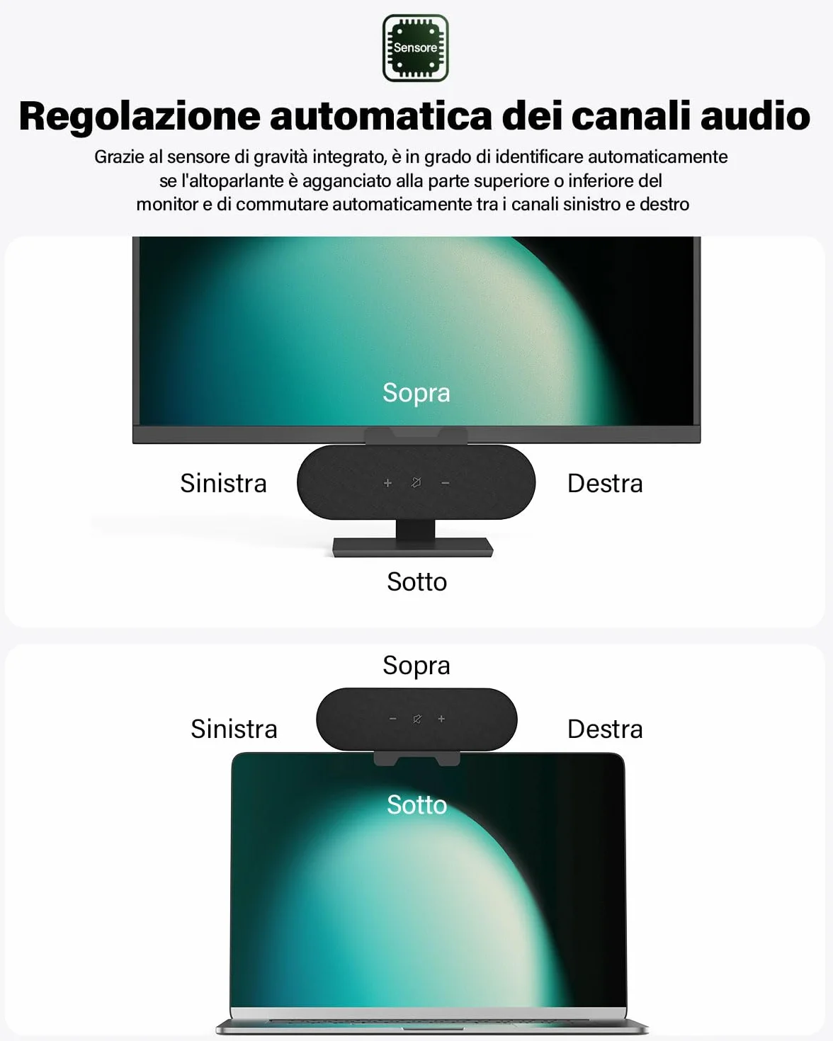 ZETIY Altoparlante per PC, Mini Soundbar USB per Notebook, Laptop, Desktop