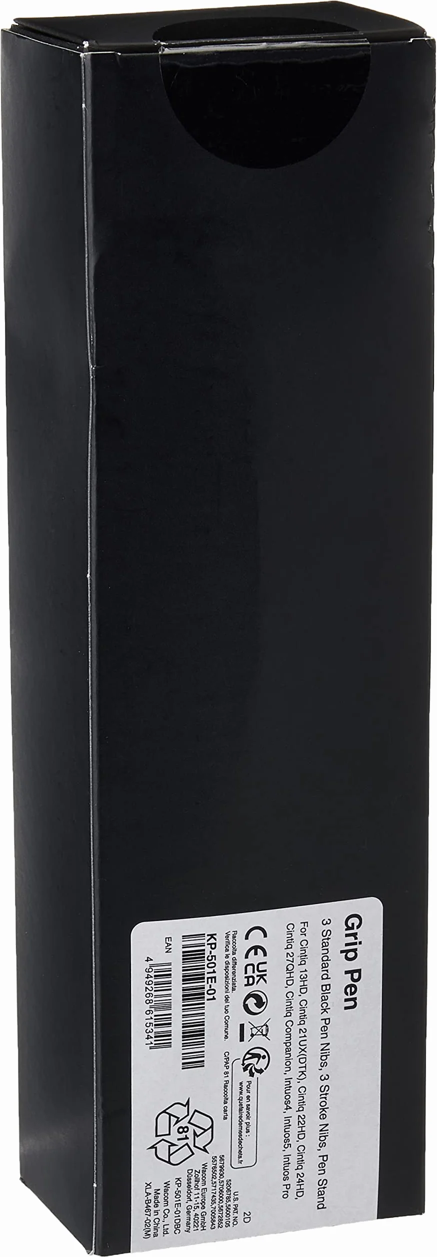 Wacom KP-501E-01 Grip Penna per Cintiq e Intuos 4/5/Pro, Nero