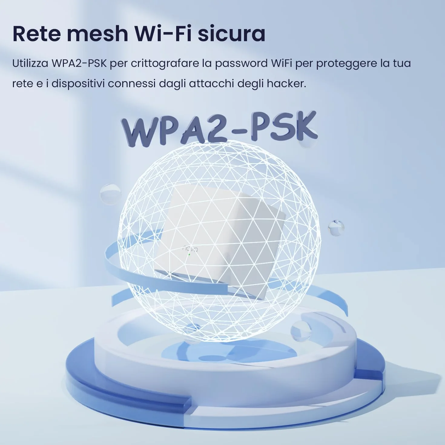 Tenda Nova MW3 WiFi Mesh, AC1200 Dual Band Con Copertura Fino a 200MQ, 2 Porte Fast Ethernet, Roaming Senza Interruzioni, Rete Ospite, Parental Control, Confezione da 2 Pezzi