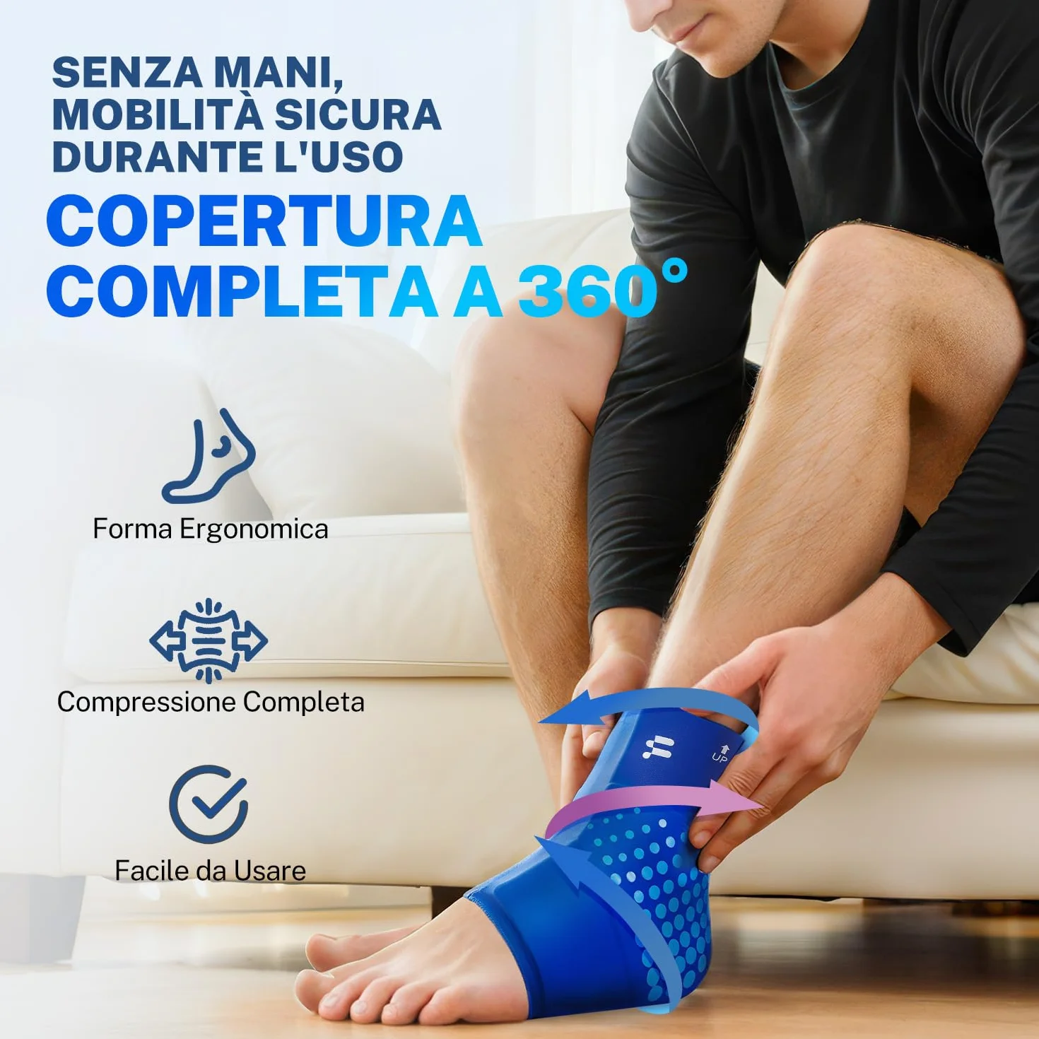 Fitomo Ghiaccio Gel Riutilizzabile per Caviglia, Terapia Compressione Caldo-Freddo per Tendinite Achille, Fascite Plantare
