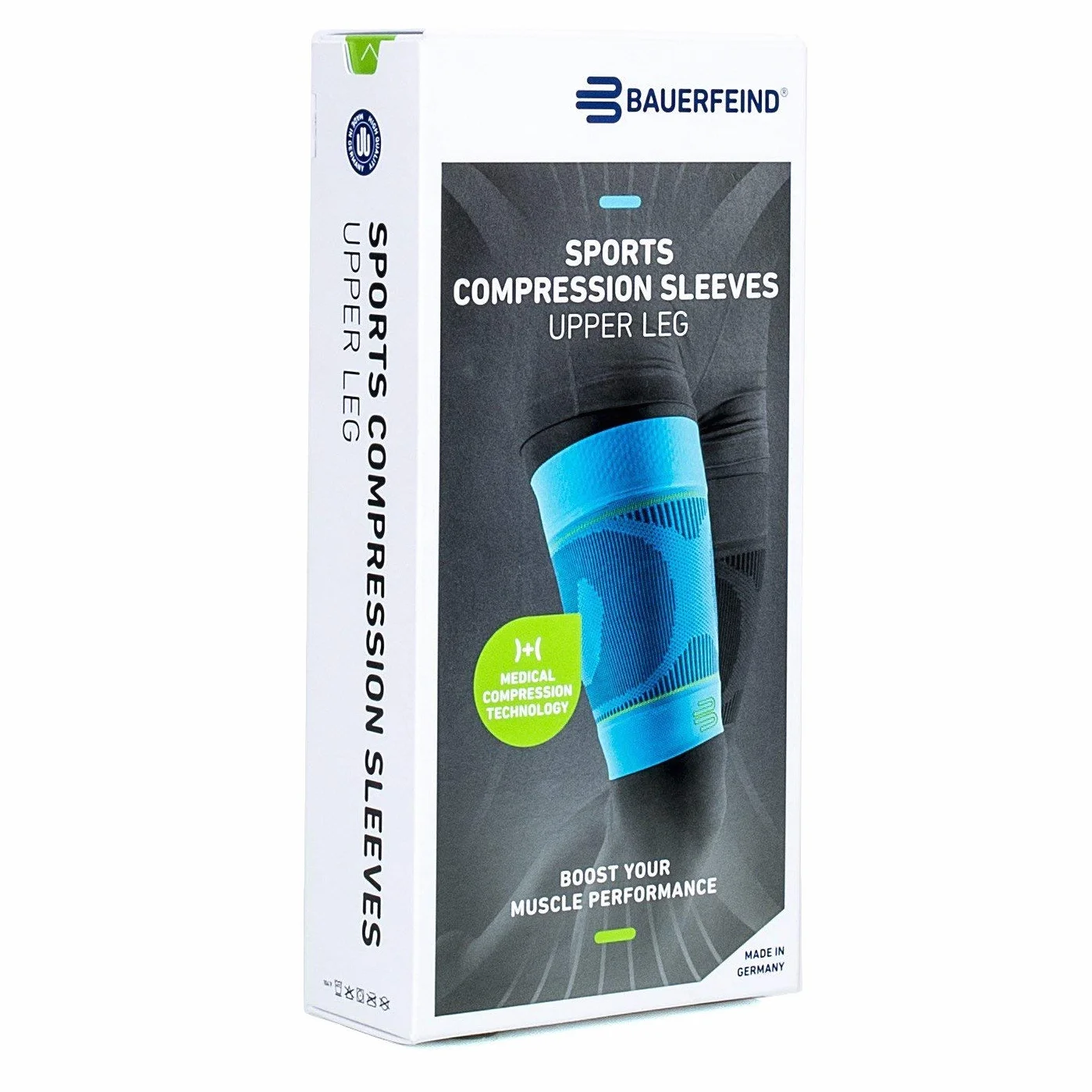 Bauerfeind Fasce a compressione per cosce Unisex Taglia L Lunga Nero