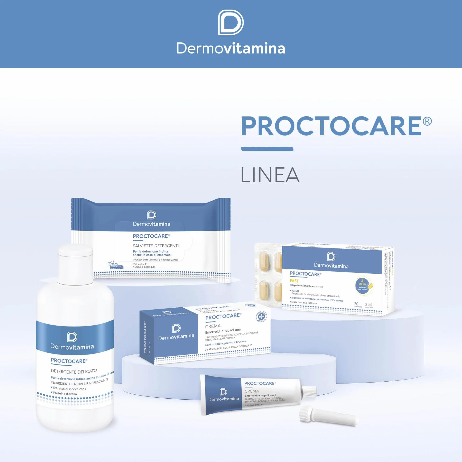 Dermovitamina Proctocare Detergente Intimo Lenitivo Rinfrescante con Vitamina E e Proteine d'Avena 150ml