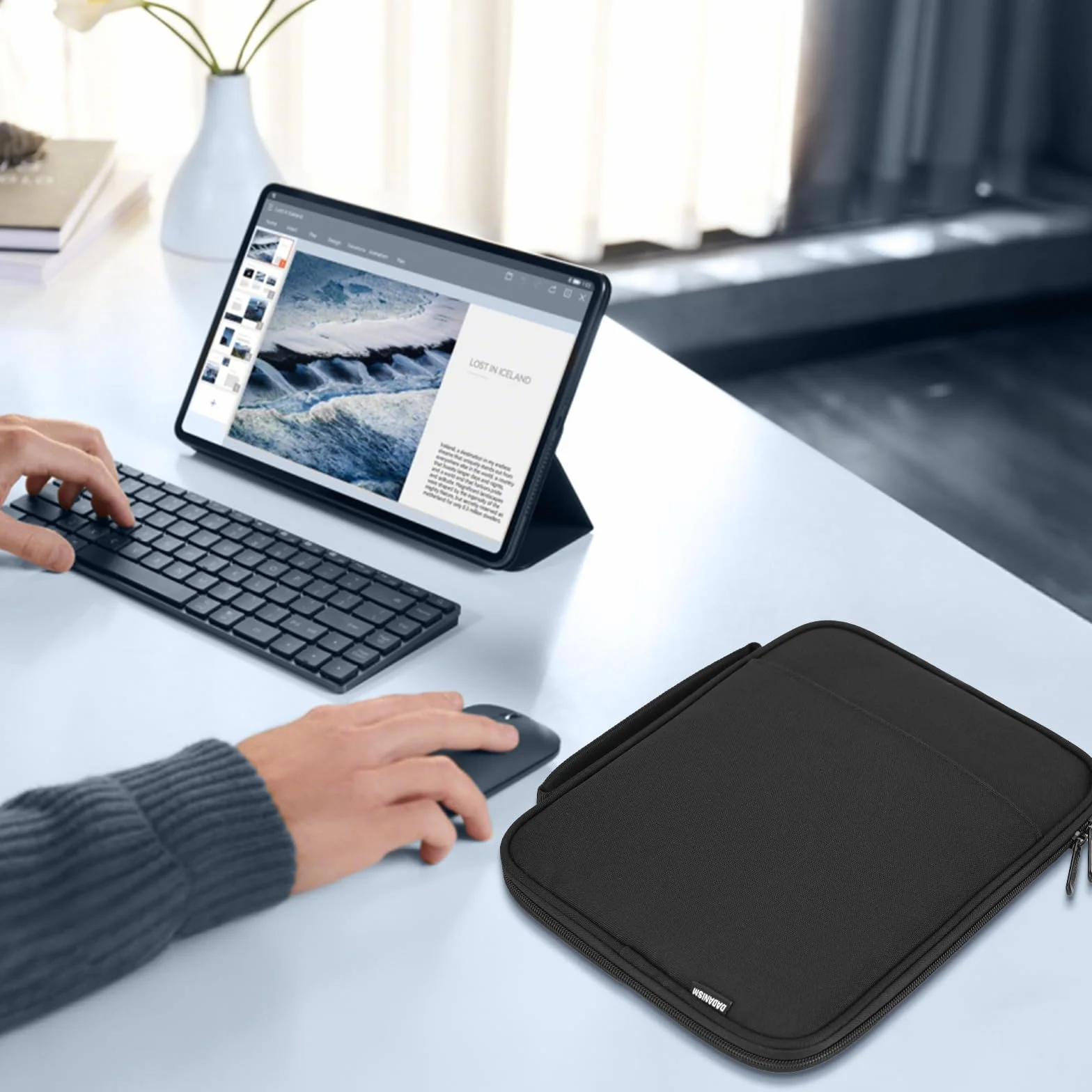 Dadanism 9-11 Pollici Tablet Custodia da Viaggio per iPad (A16) 11", iPad Air 11" M4/M3, iPad Pro 11" M5/M4, iPad 10a Gen/Air 5 10,9", iPad 9/8/7a Gen 10,2", Galaxy Tab A11+ 11", Tab M11 11", Nero