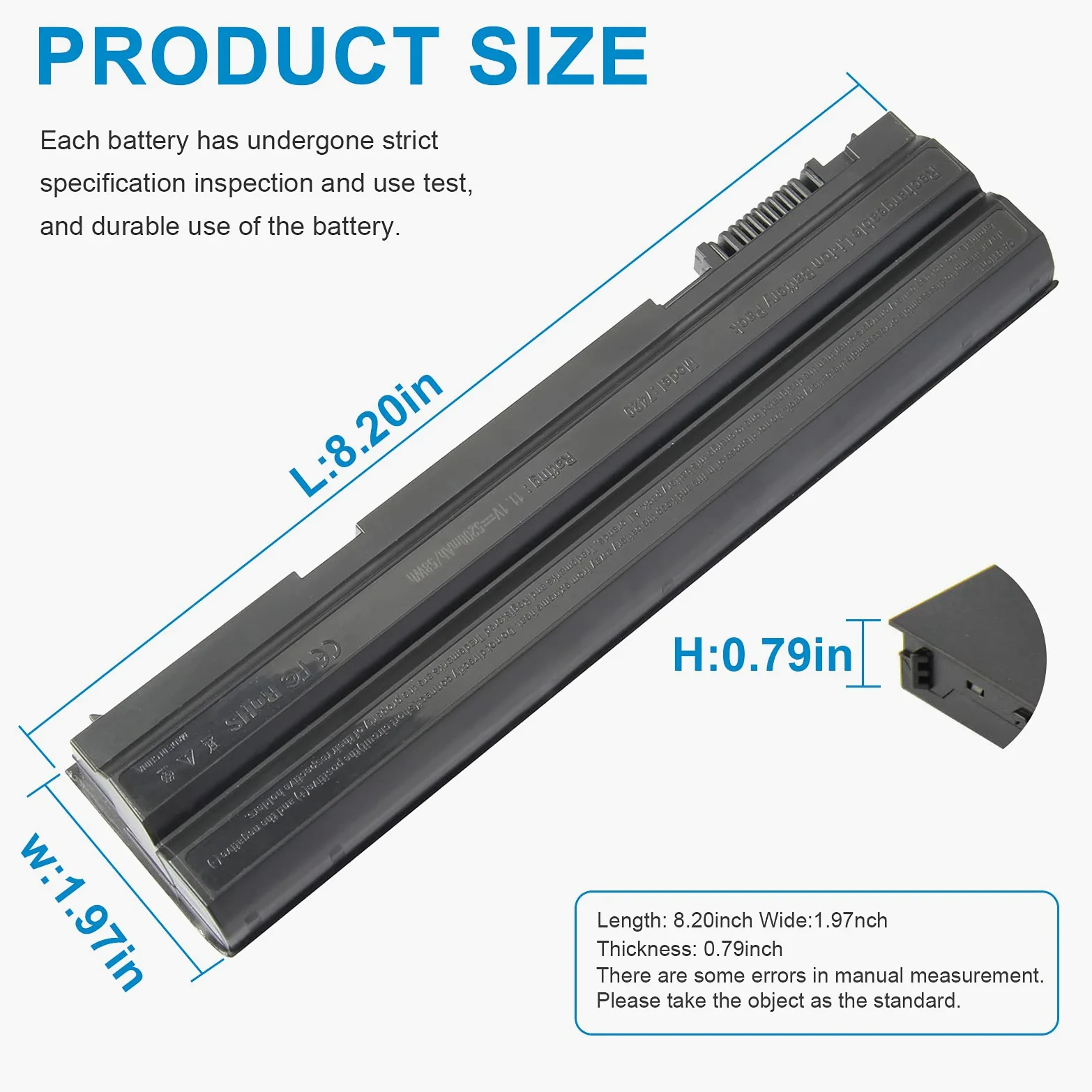 ASUNCELL 11.1V/5200mAh P8TC7 P9TJ0 Batteria del computer portatile per Dell Latitude E5420 E5430 E5520 E5530 E6420 E6430 E6520 E6530 Series, Inspiron 4420 4520 4720 5420 5425 5520 5720 14R 15R 17R