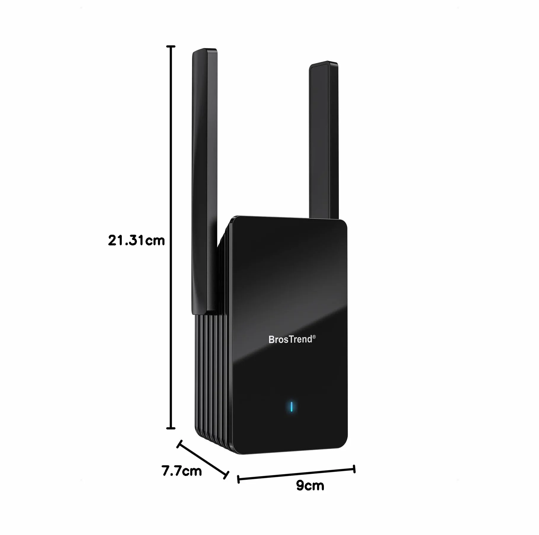 BrosTrend WiFi 6 AX3000 Ripetitore WiFi Potente per Casa Copre fino 204 ㎡, Dual Band Wi-Fi Extender con 1 Porta Gigabit Ethernet, Range Amplificatore Wi-Fi Potente Compatibile con Tutti i Box Internet