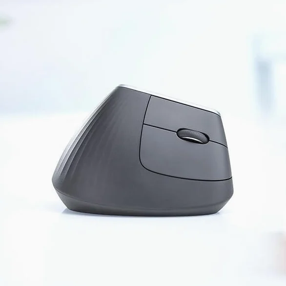 Vertical Mouse Ergonomico Avanzato, 4000 DPI, Wireless RF 2.4 GHz e Bluetooth, Ricaricabile USB-C, 4 Pulsanti Programmabili, Graphite