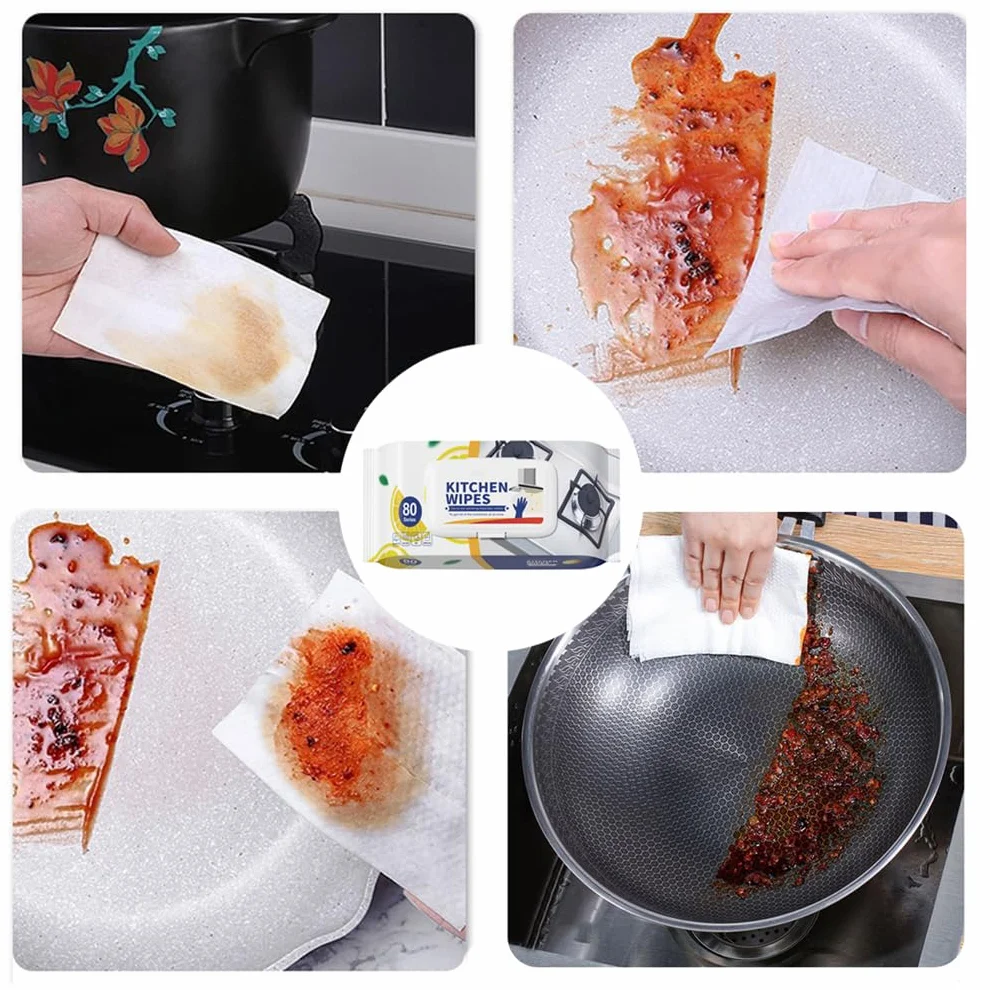 Salviette Pulizia Cucina Multiuso Extra Forte Sgrassante per Cappa, Piani Cottura, Forni
