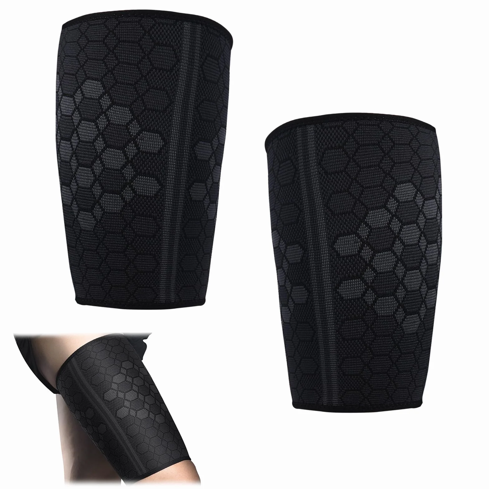 Fascia Elastica Coscia Manicotto Compressione 1 Paio Supporto Strappi Muscolari Tendine Ginocchio Uomo Donna Taglia Media