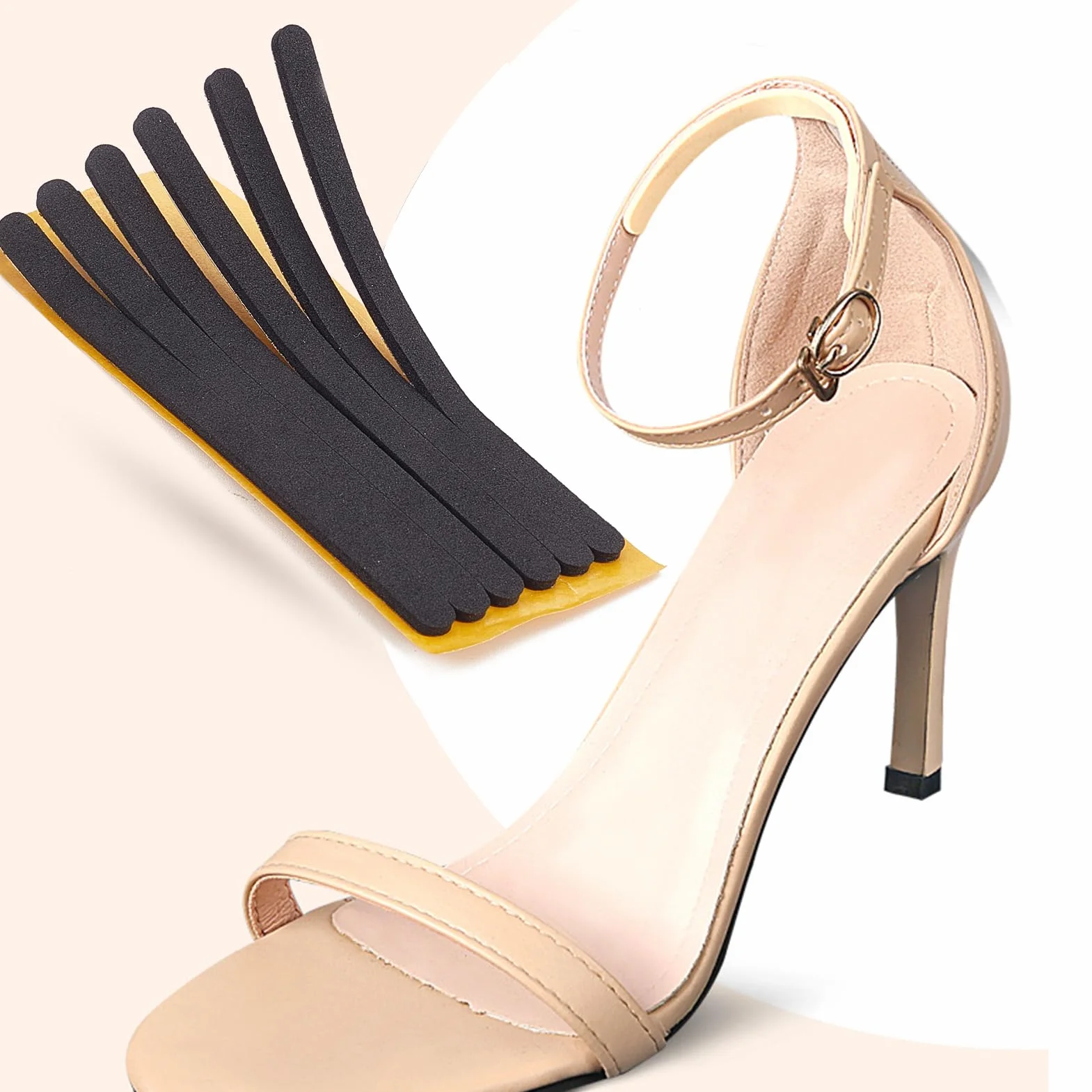 NICENEEDED 4 pezzi Cuscinetti per Scarpe Antiscivolo Cinturino da Donna Fodere per Tallone Adesive Alleviare Dolore al Piede