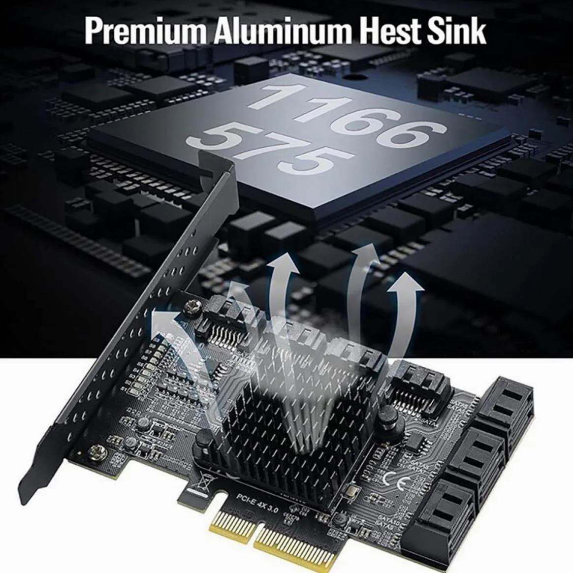 Housoutil Scheda Wifi Scheda di Espansione Pci-e X4 10 Porte Sata3.0 per PC Stabile e Veloce per Workstation e Computer Desktop